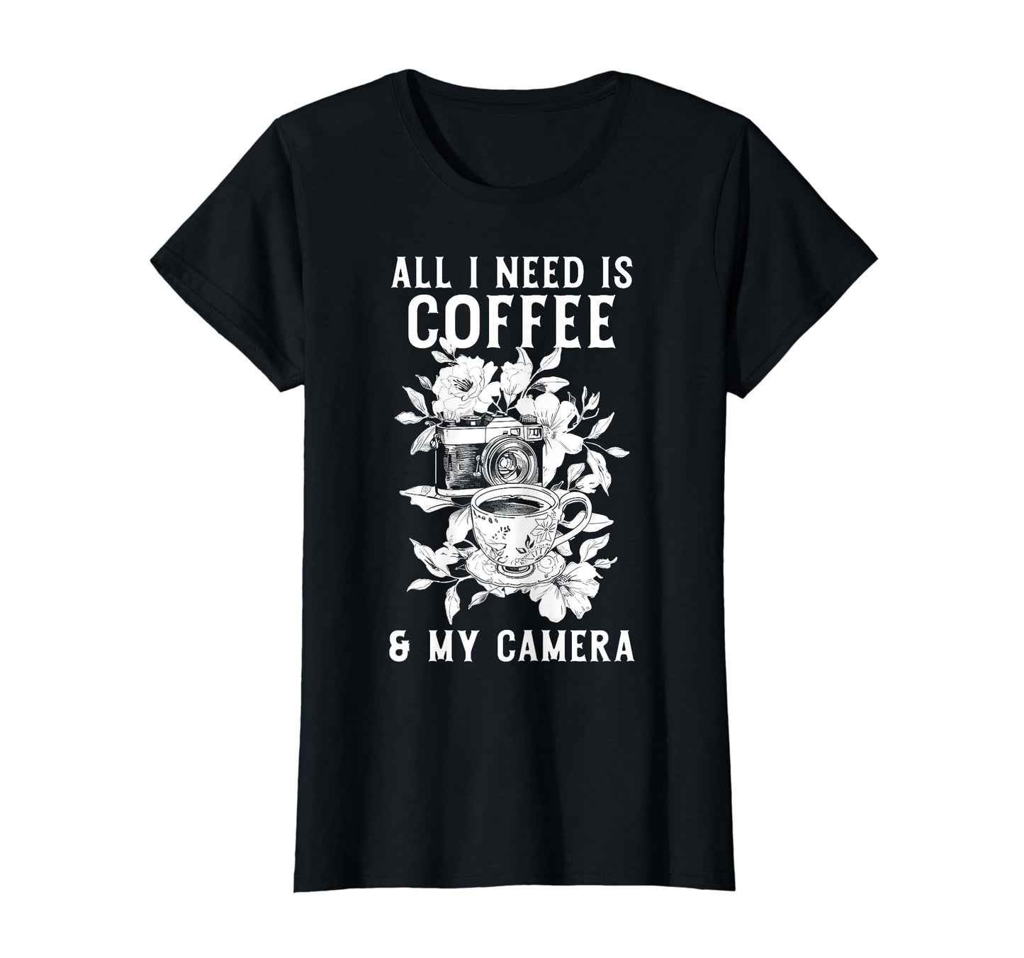 Coffee Camera Photographer T-Shirt - Casual Everyday Wear for Adults - T-Shirt, Sweatshirt, Hoodie