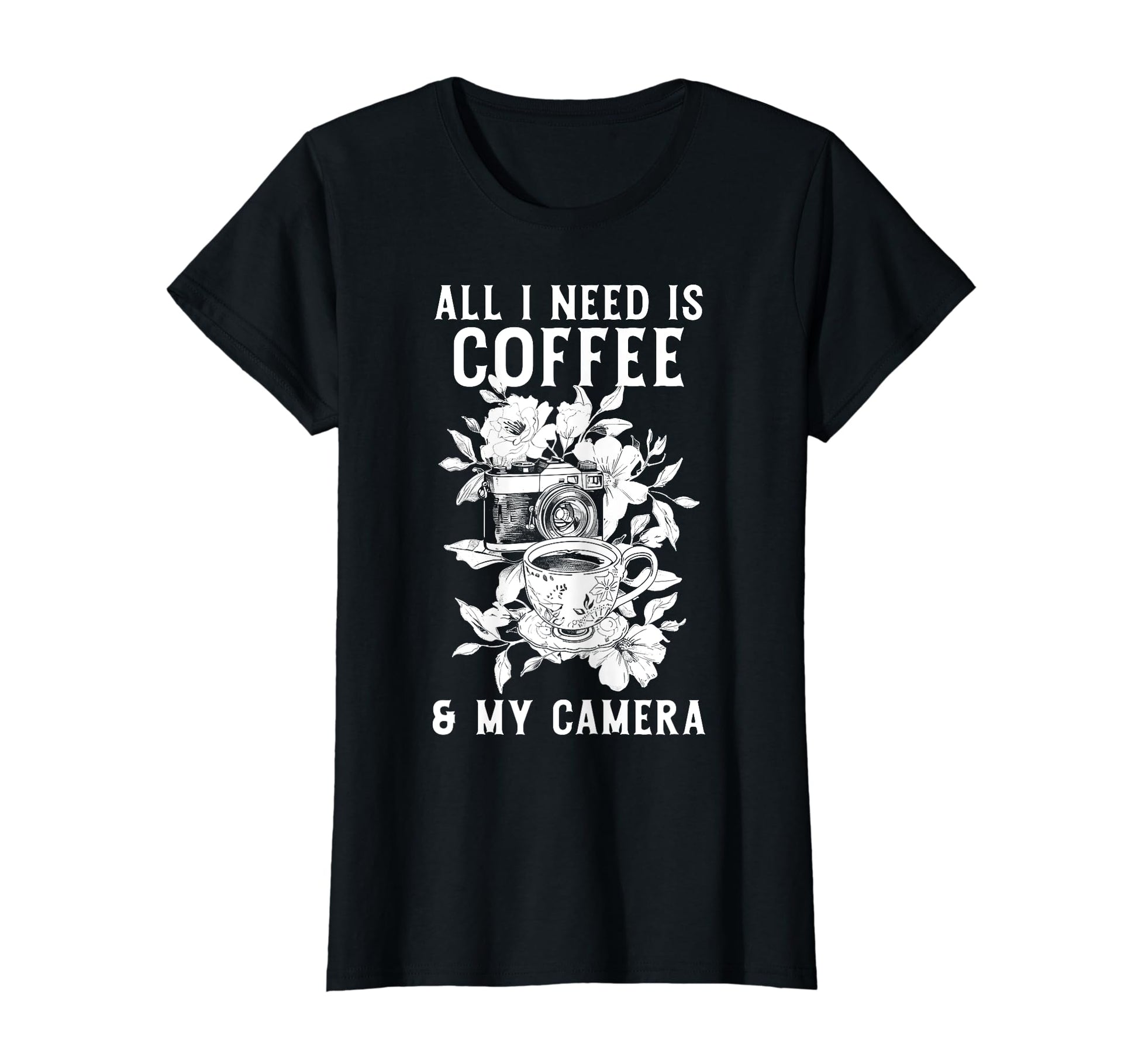 Coffee Camera Photographer T-Shirt - Casual Everyday Wear for Adults - T-Shirt, Sweatshirt, Hoodie