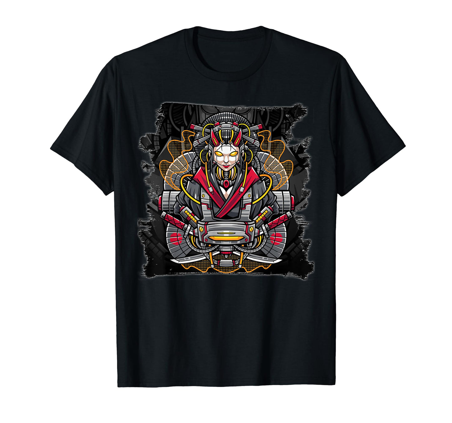 Japanese Geisha Cyberpunk Samurai T-Shirt - Minimalist Print for Adults - T-Shirt, Sweatshirt, Hoodie
