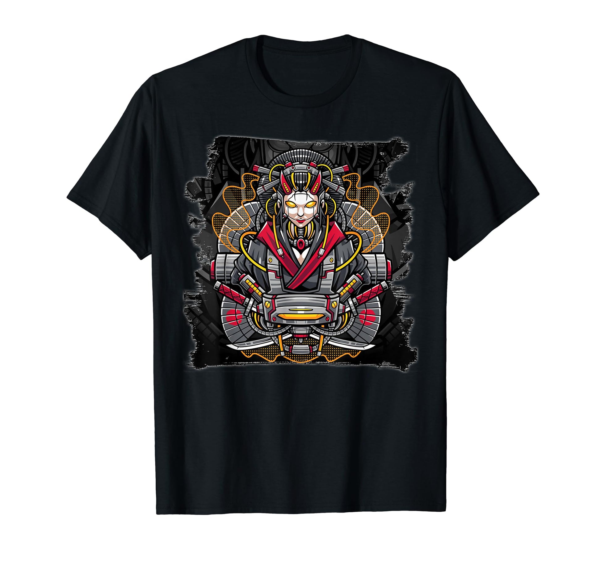 Japanese Geisha Cyberpunk Samurai T-Shirt - Minimalist Print for Adults - T-Shirt, Sweatshirt, Hoodie