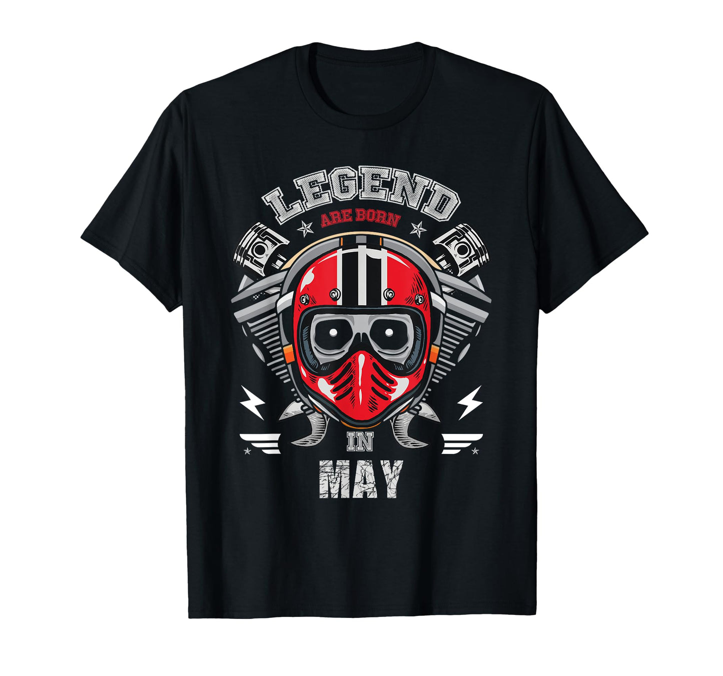 Biker Born May Motorcycle Birthday T-Shirt - Casual Everyday Wear Men Women - T-Shirt, Sweatshirt, Hoodie