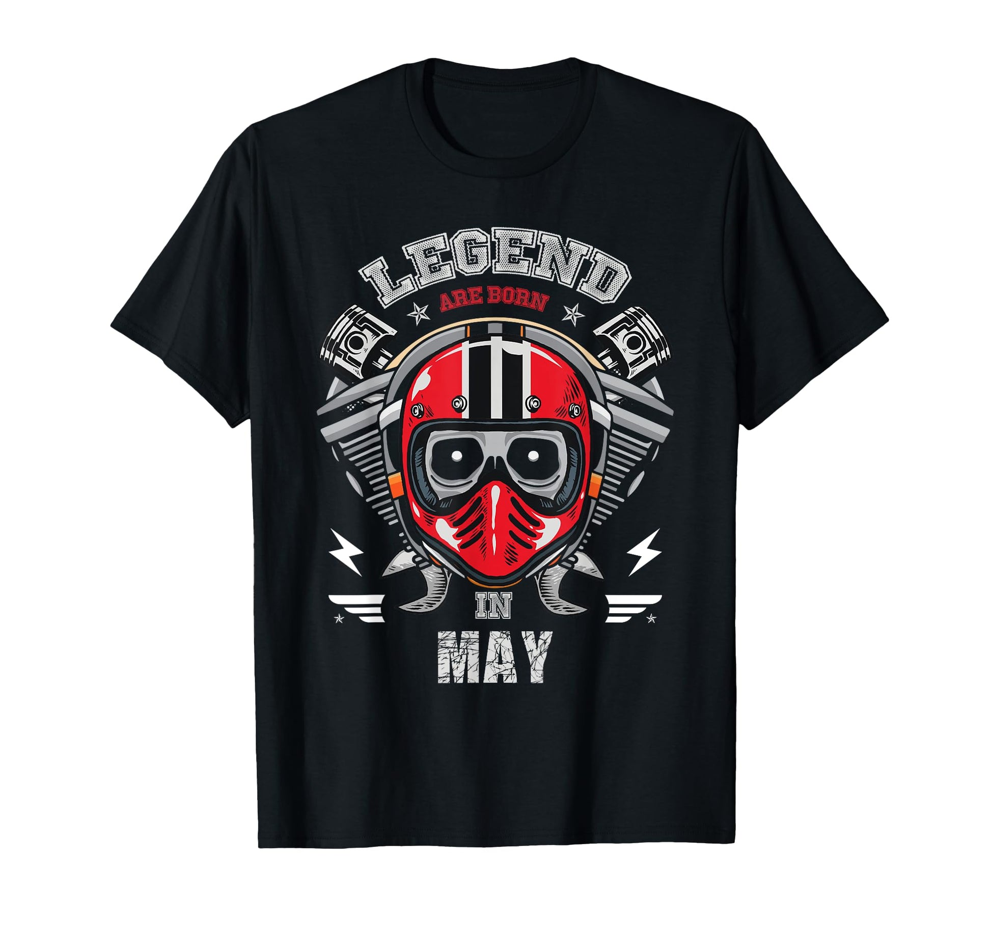 Biker Born May Motorcycle Birthday T-Shirt - Casual Everyday Wear Men Women - T-Shirt, Sweatshirt, Hoodie