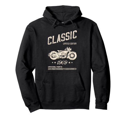 56Th Birthday Motorcycle Born 1969 Hoodie - Graphic Print Men Women - T-Shirt, Sweatshirt, Hoodie