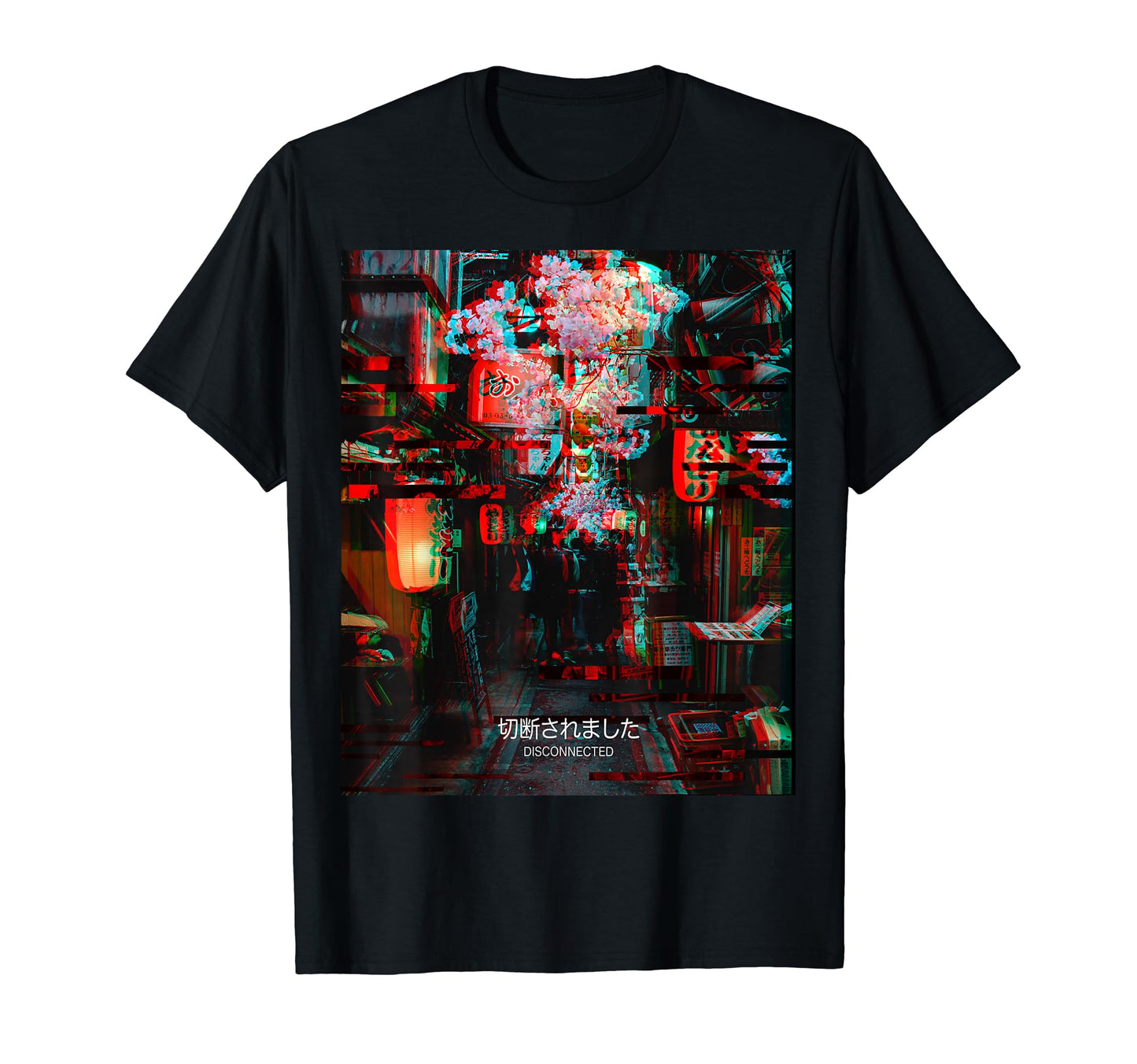 Disconnected Glitch Aesthetic Japan T-Shirt - Aesthetic Graphic for Adults - T-Shirt, Sweatshirt, Hoodie