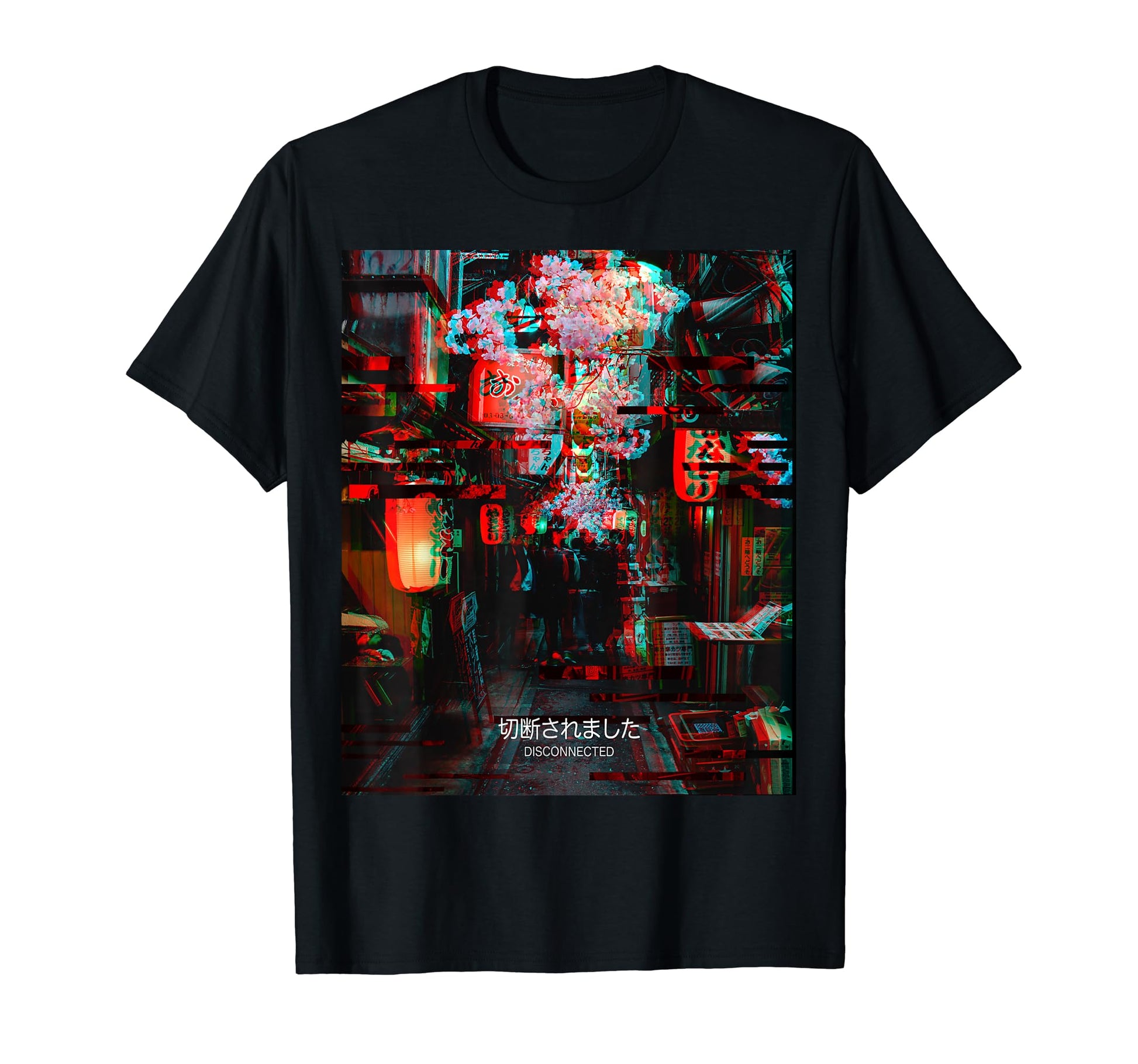 Disconnected Glitch Aesthetic Japan T-Shirt - Aesthetic Graphic for Adults - T-Shirt, Sweatshirt, Hoodie