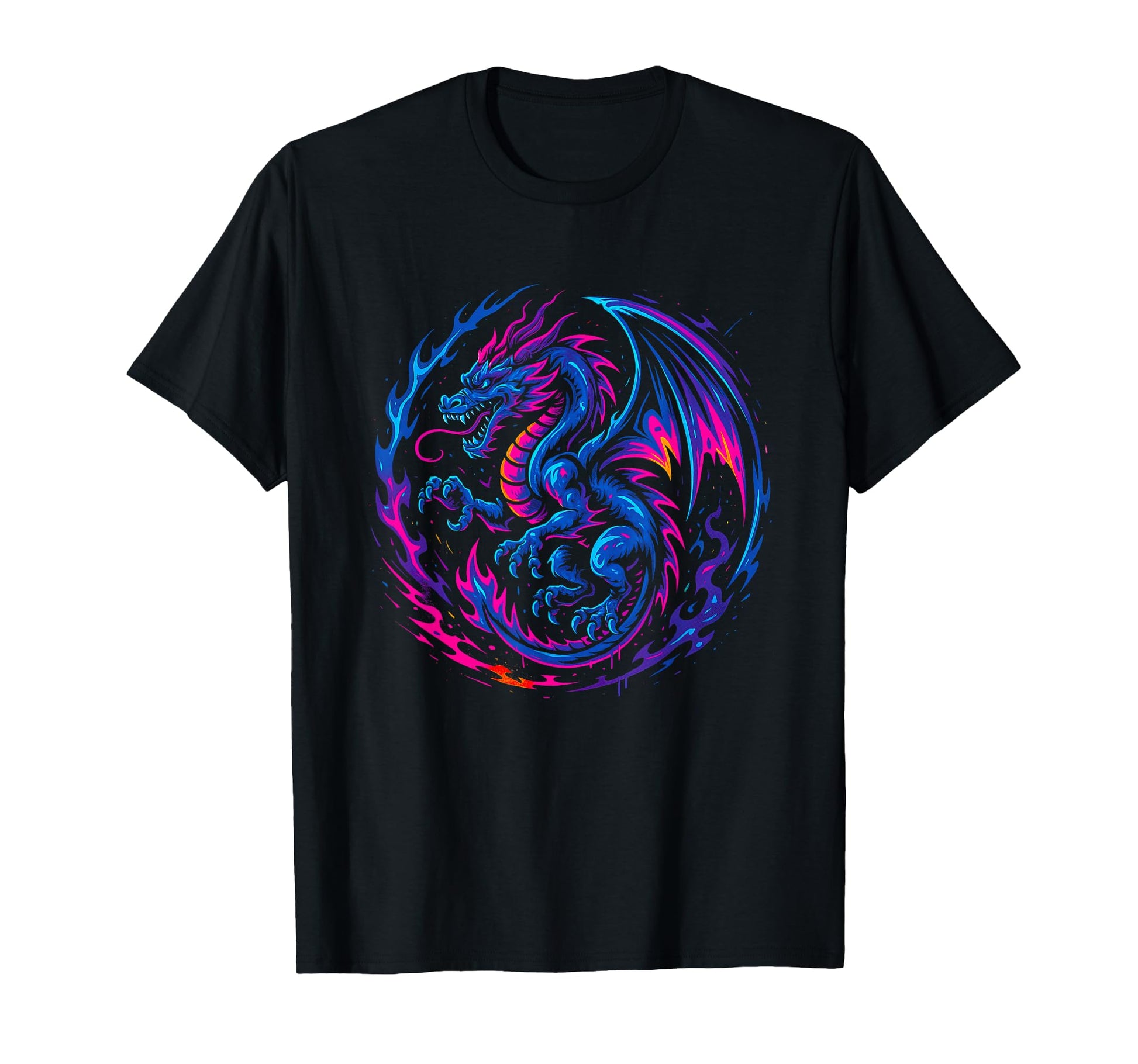 Dragon Heavy Metal Vaporwave Y2K 90S T-Shirt - Novelty Apparel Unisex - T-Shirt, Sweatshirt, Hoodie