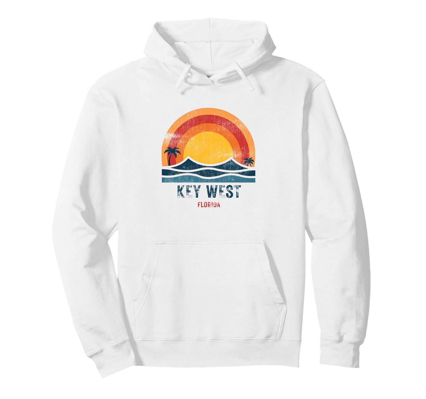 Key West Florida Weathered Souvenir Hoodie - Novelty Apparel for Adults - T-Shirt, Sweatshirt, Hoodie