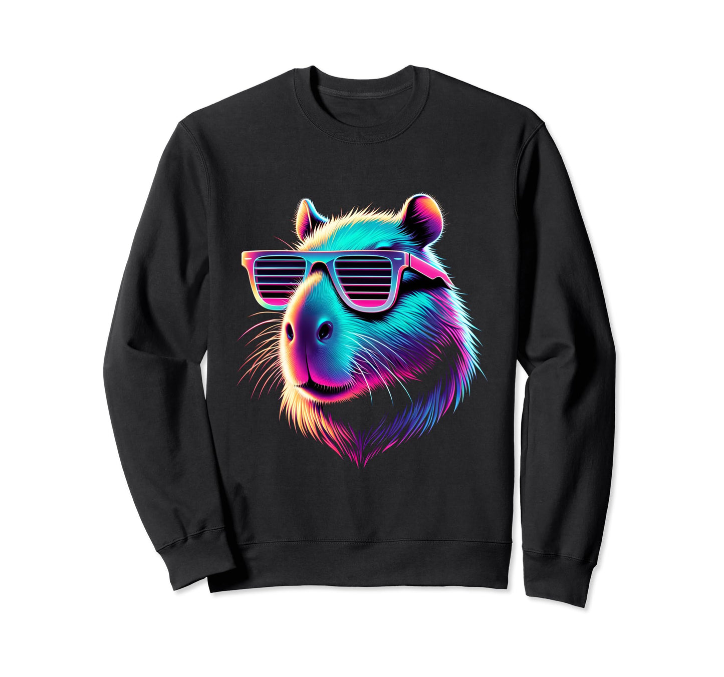 Funny Capybara Vaporwave Aesthetic Sweatshirt - Streetwear Style Men Women - T-Shirt, Sweatshirt, Hoodie