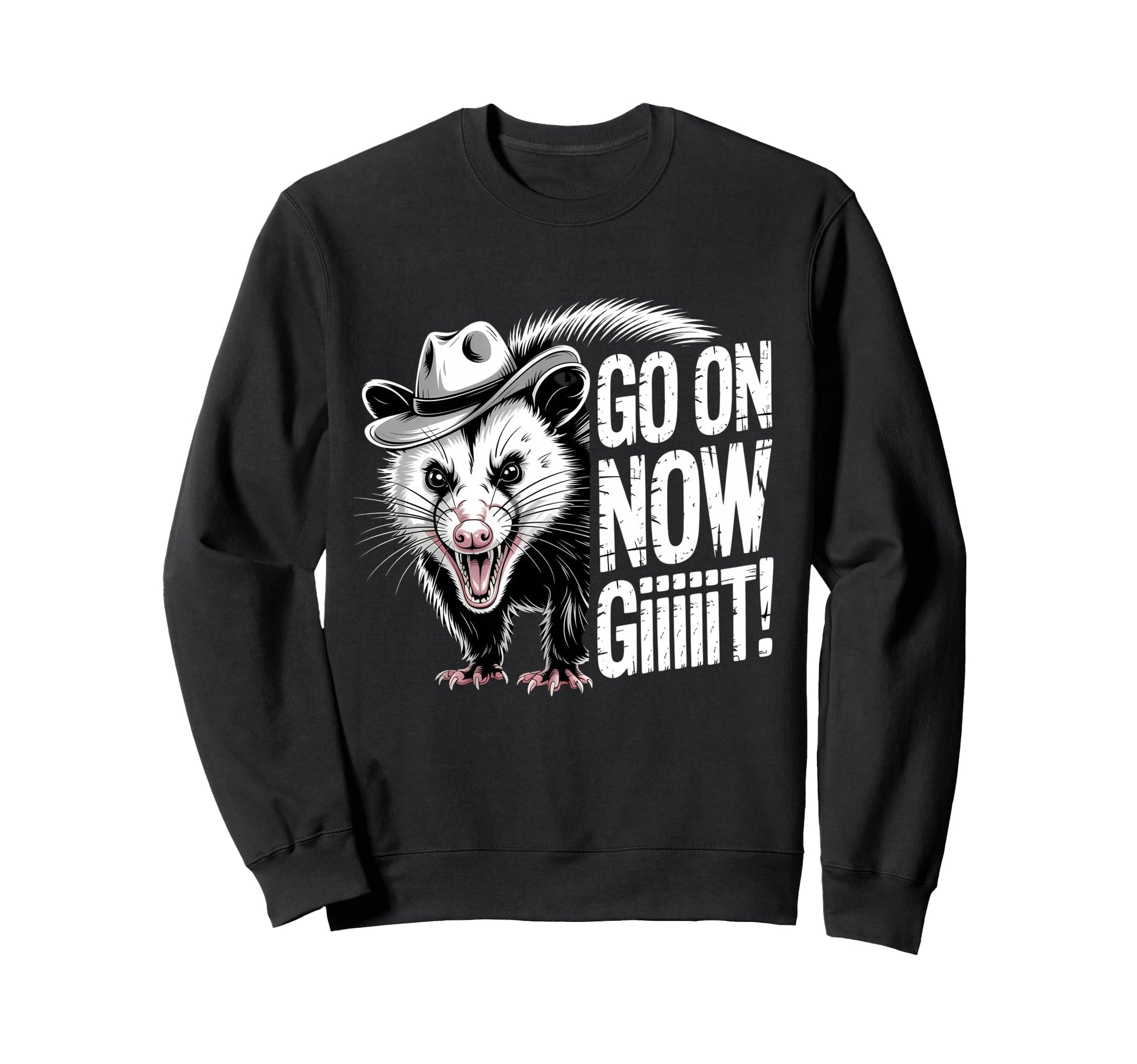 Go Now Git Western Country Possum Sweatshirt - Minimalist Print for Adults - T-Shirt, Sweatshirt, Hoodie