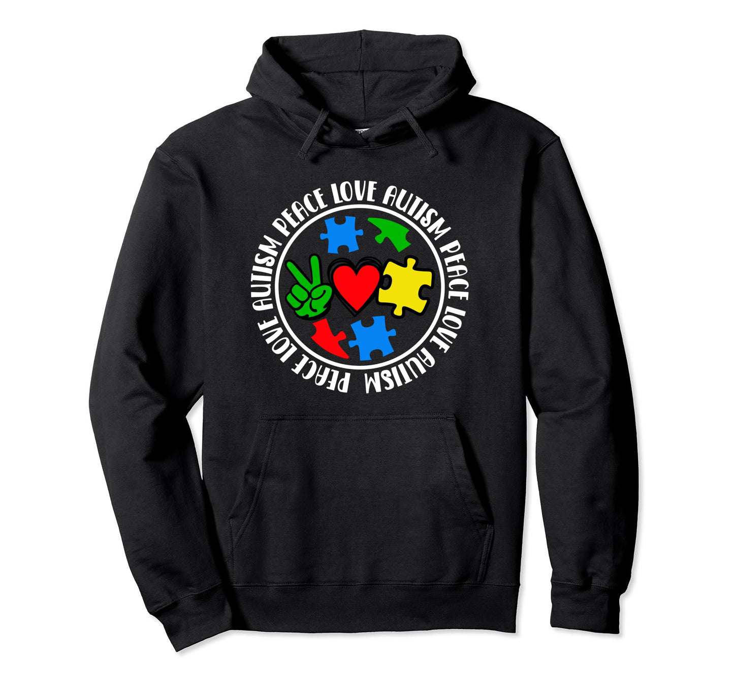 Autism Awareness Acceptance Peace Love Hoodie - Minimalist Print Men Women - T-Shirt, Sweatshirt, Hoodie
