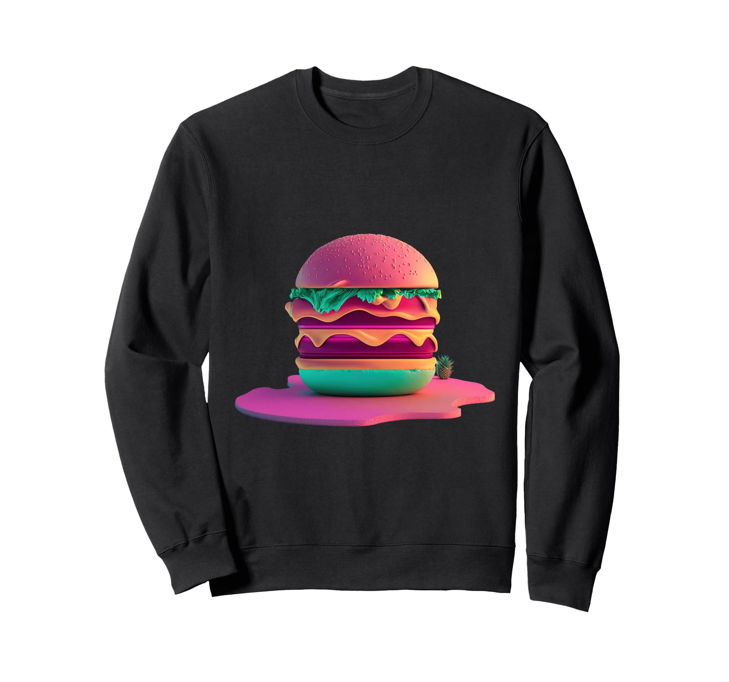 Cheeseburger Vaporwave Retrowave Sweatshirt - Aesthetic Graphic Unisex - T-Shirt, Sweatshirt, Hoodie