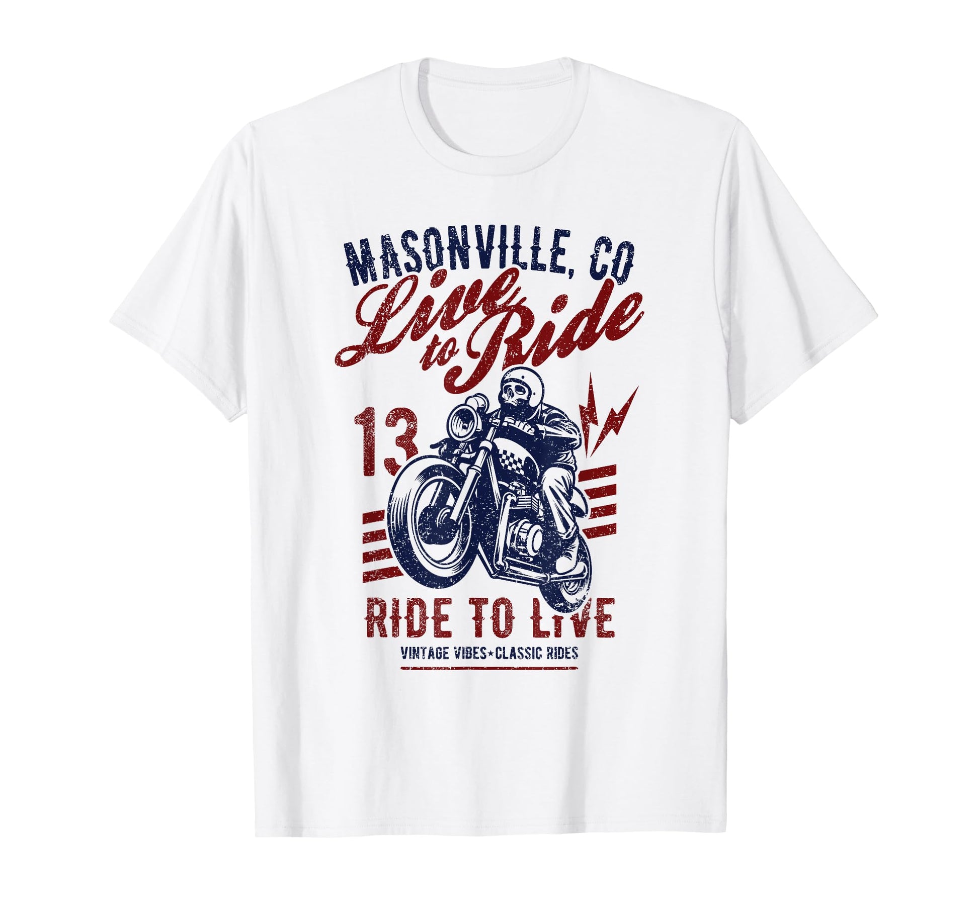 Masonville Colorado Motorcycle Skull T-Shirt - Aesthetic Graphic Unisex - T-Shirt, Sweatshirt, Hoodie