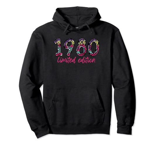1980 Rainbow Leopard Hoodie - Trendy Graphic Unisex - T-Shirt, Sweatshirt, Hoodie