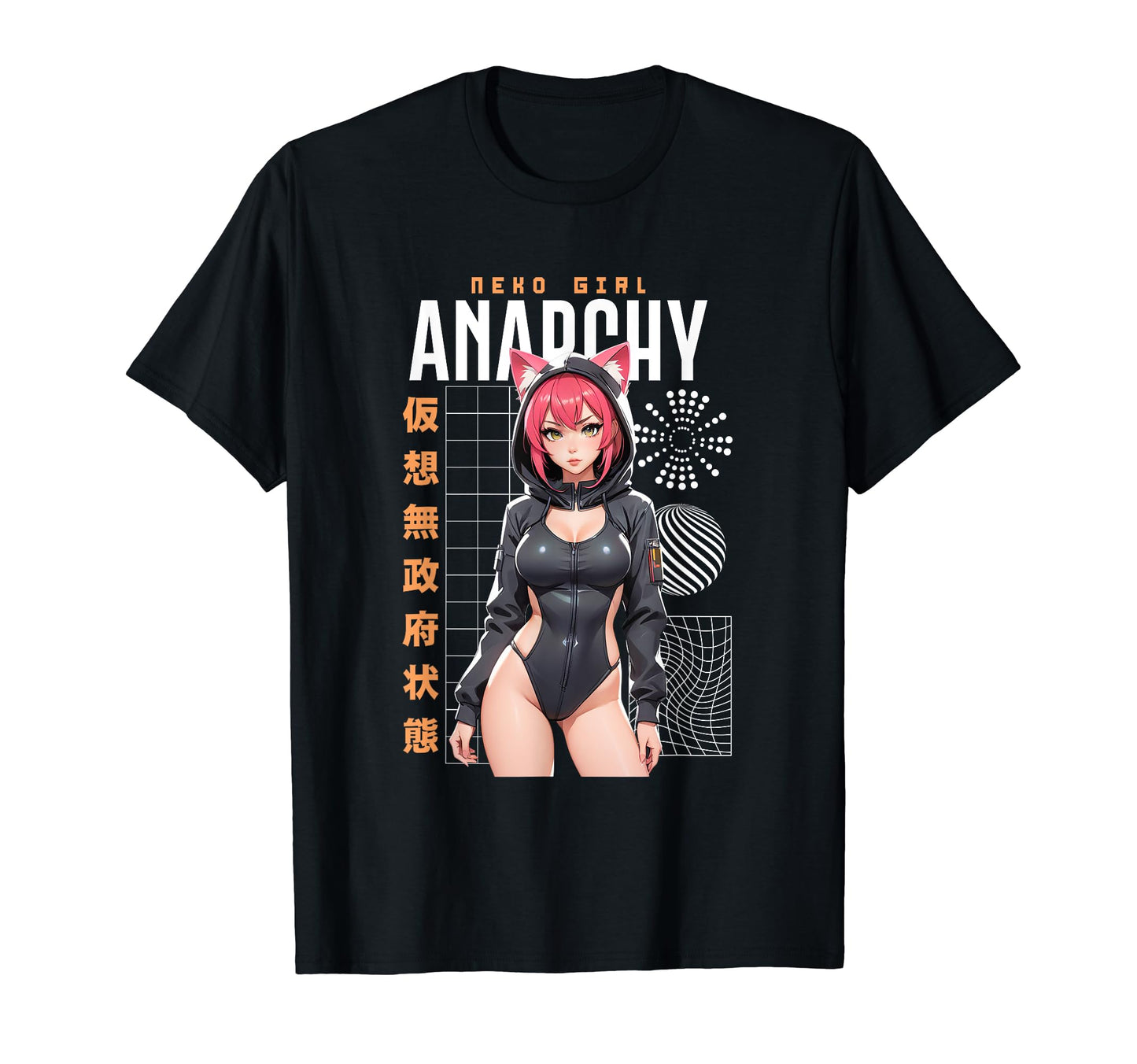 Japanese Anime Neko Urban Cyber T-Shirt - Unique Graphic Men Women - T-Shirt, Sweatshirt, Hoodie