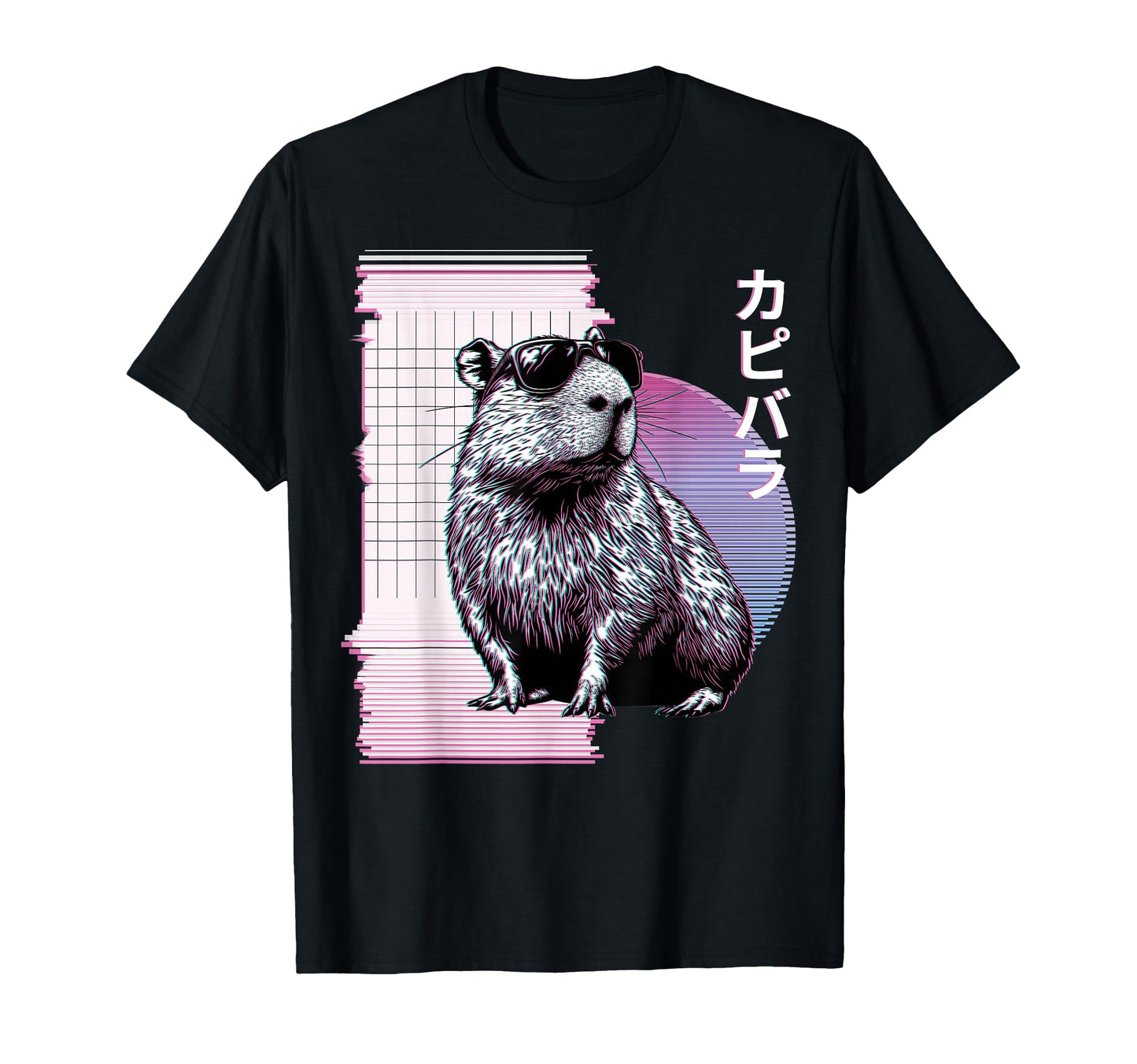 Capybara Capibara Sunglasses Vaporwave T-Shirt - Trendy Graphic for Adults - T-Shirt, Sweatshirt, Hoodie
