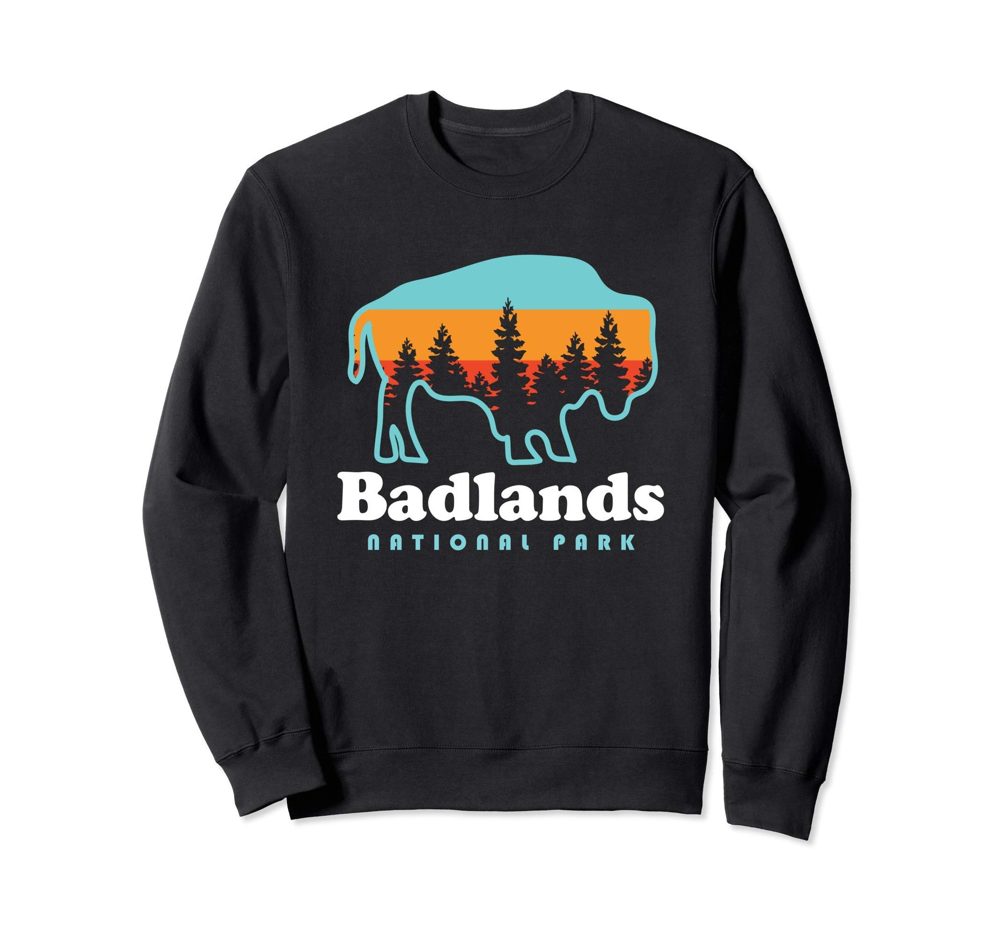 Badlands National Park Bison South Sweatshirt - Graphic Print Men Women - T-Shirt, Sweatshirt, Hoodie