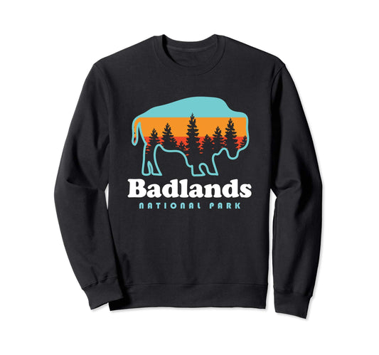 Badlands National Park Bison South Sweatshirt - Graphic Print Men Women - T-Shirt, Sweatshirt, Hoodie