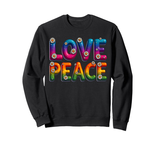 60S 70S Flower Power Groovy Love Peace Sweatshirt - Graphic Print Unisex - T-Shirt, Sweatshirt, Hoodie