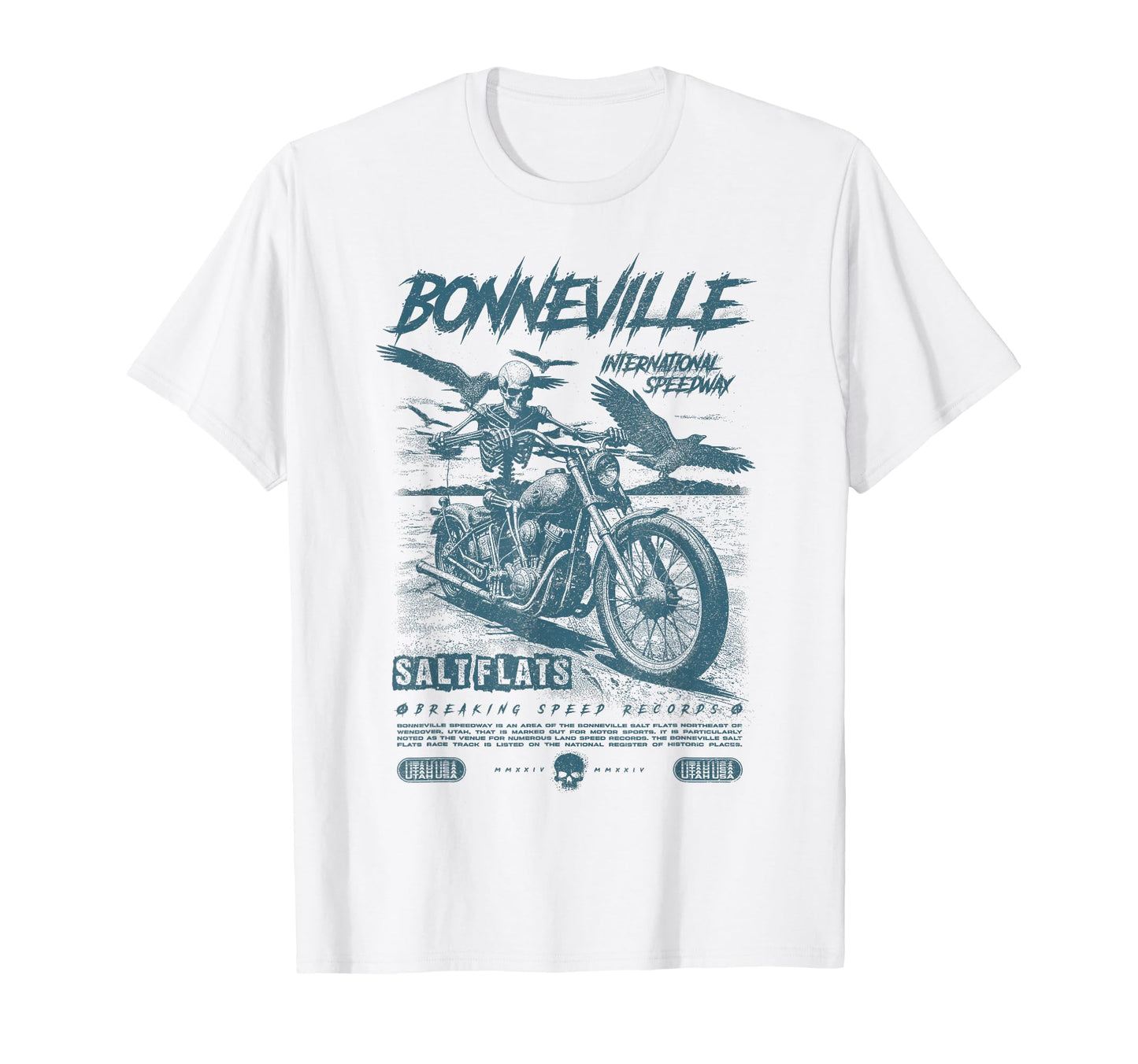 Bonneville Salt Flats Motorcycle Racing T-Shirt - Unique Graphic Men Women - T-Shirt, Sweatshirt, Hoodie