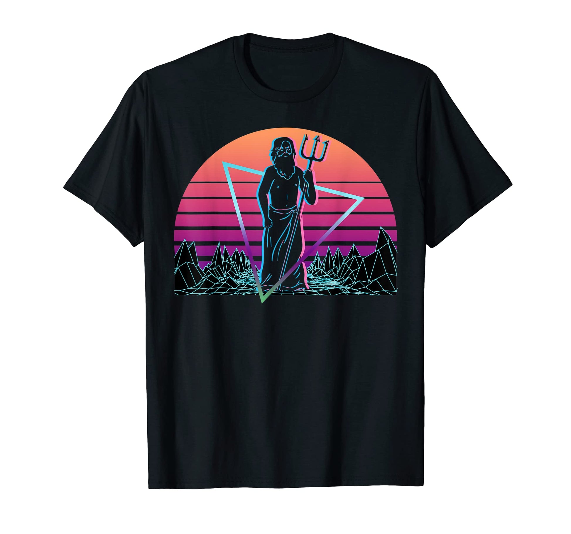 Poseidon Greek God Sea Vaporwave T-Shirt - Casual Everyday Wear for Adults - T-Shirt, Sweatshirt, Hoodie