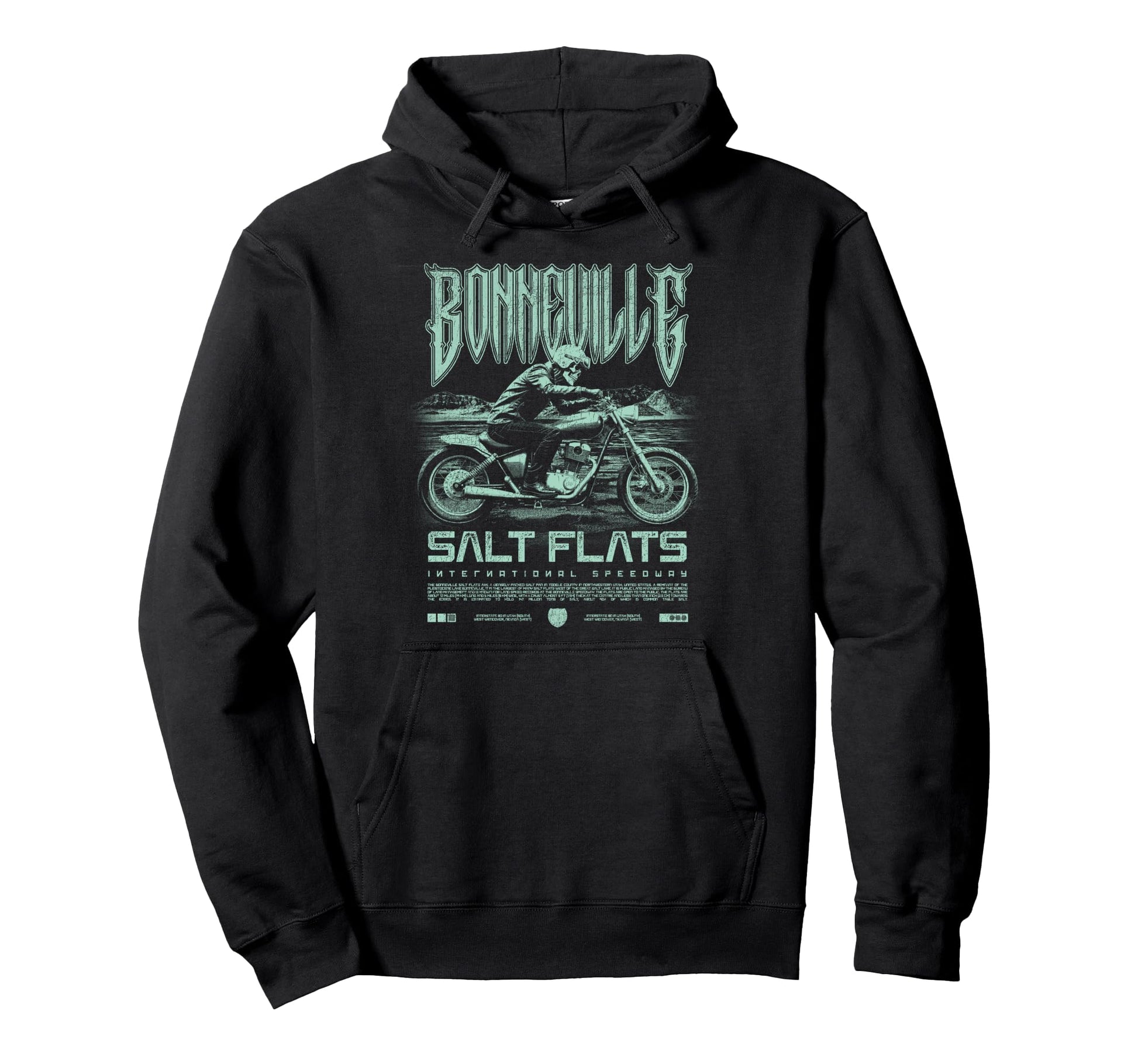 Bonneville Salt Flats Motorcycle Hoodie - Aesthetic Graphic Men Women - T-Shirt, Sweatshirt, Hoodie