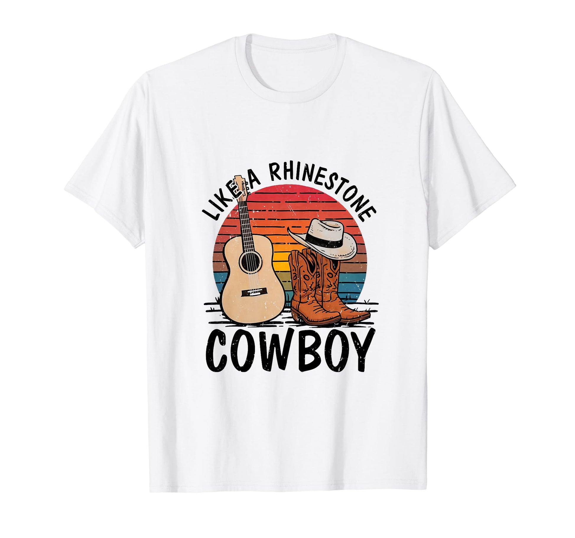 Like Rhinestone Cowboy Boots Hat T-Shirt - Novelty Apparel Men Women - T-Shirt, Sweatshirt, Hoodie