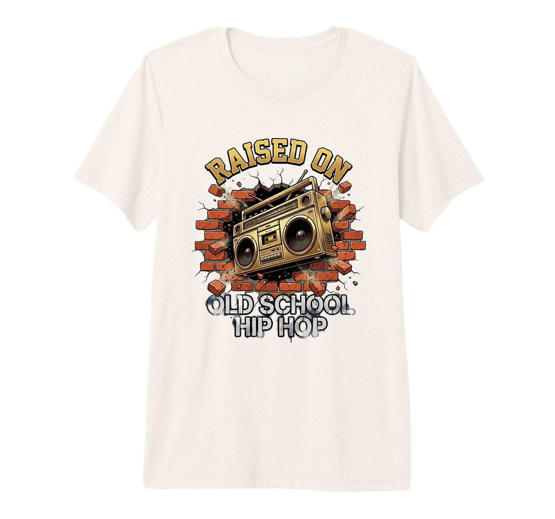 Raised Old School Hip Hop Cassette T-Shirt - Unique Graphic Men Women - T-Shirt, Sweatshirt, Hoodie