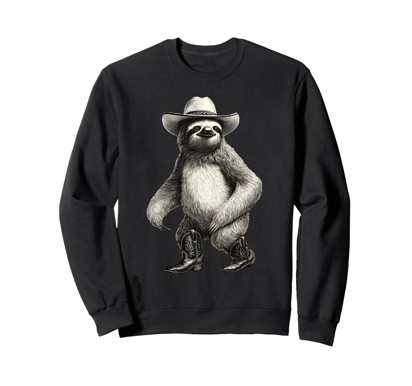 Country Cowboy Sloth Rodeo Sweatshirt - Aesthetic Graphic for Adults - T-Shirt, Sweatshirt, Hoodie