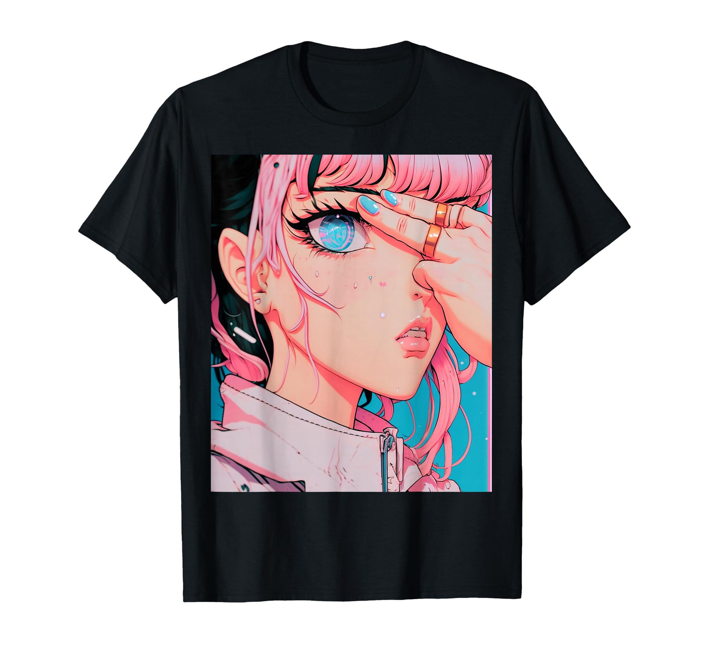 Anime Vaporwave Egirl Aesthetic T-Shirt - Custom Art Print for Adults - T-Shirt, Sweatshirt, Hoodie