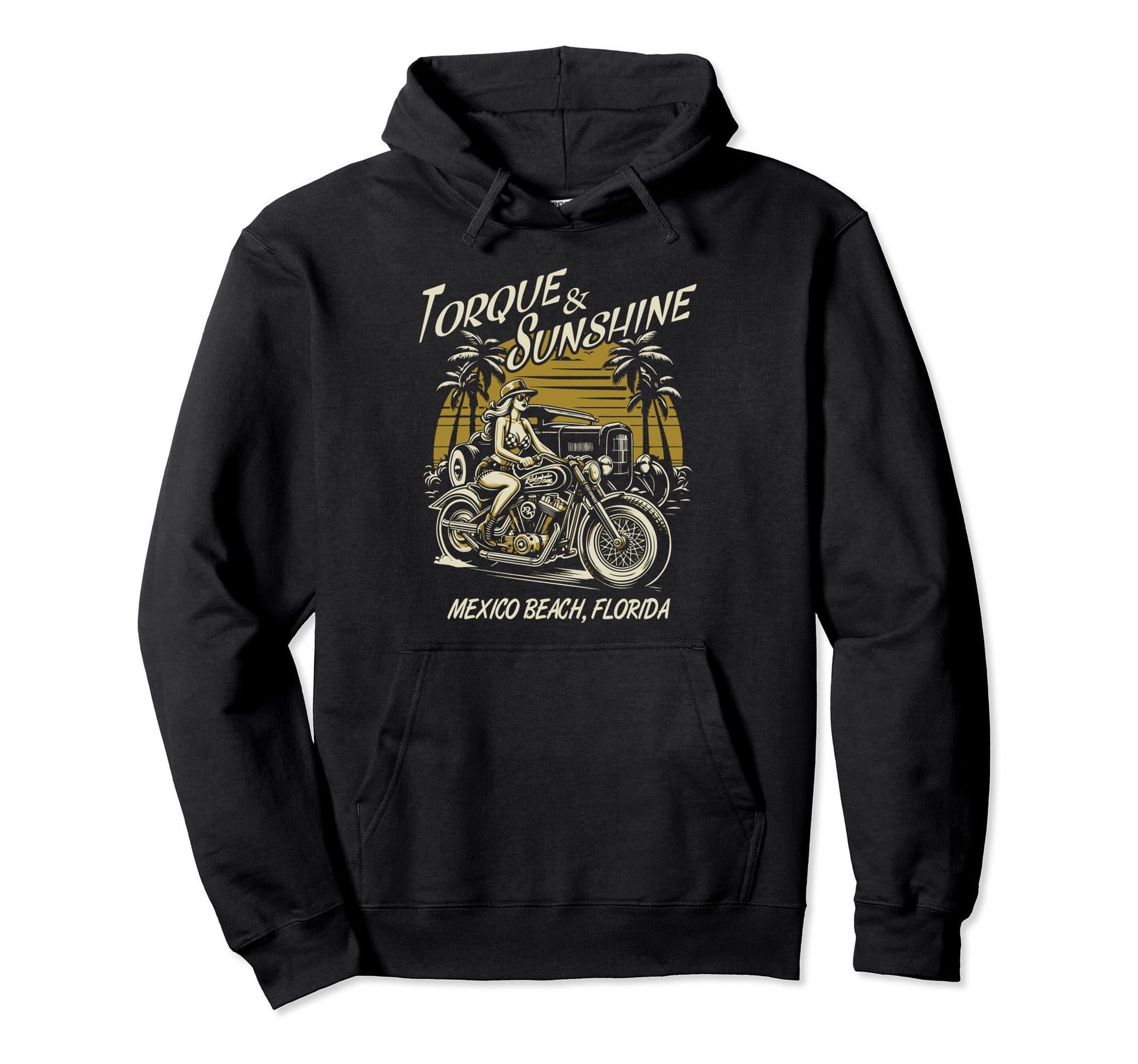 Mexico Beach Florida Motorcycle Hotrod Hoodie - Trendy Graphic Men Women - T-Shirt, Sweatshirt, Hoodie