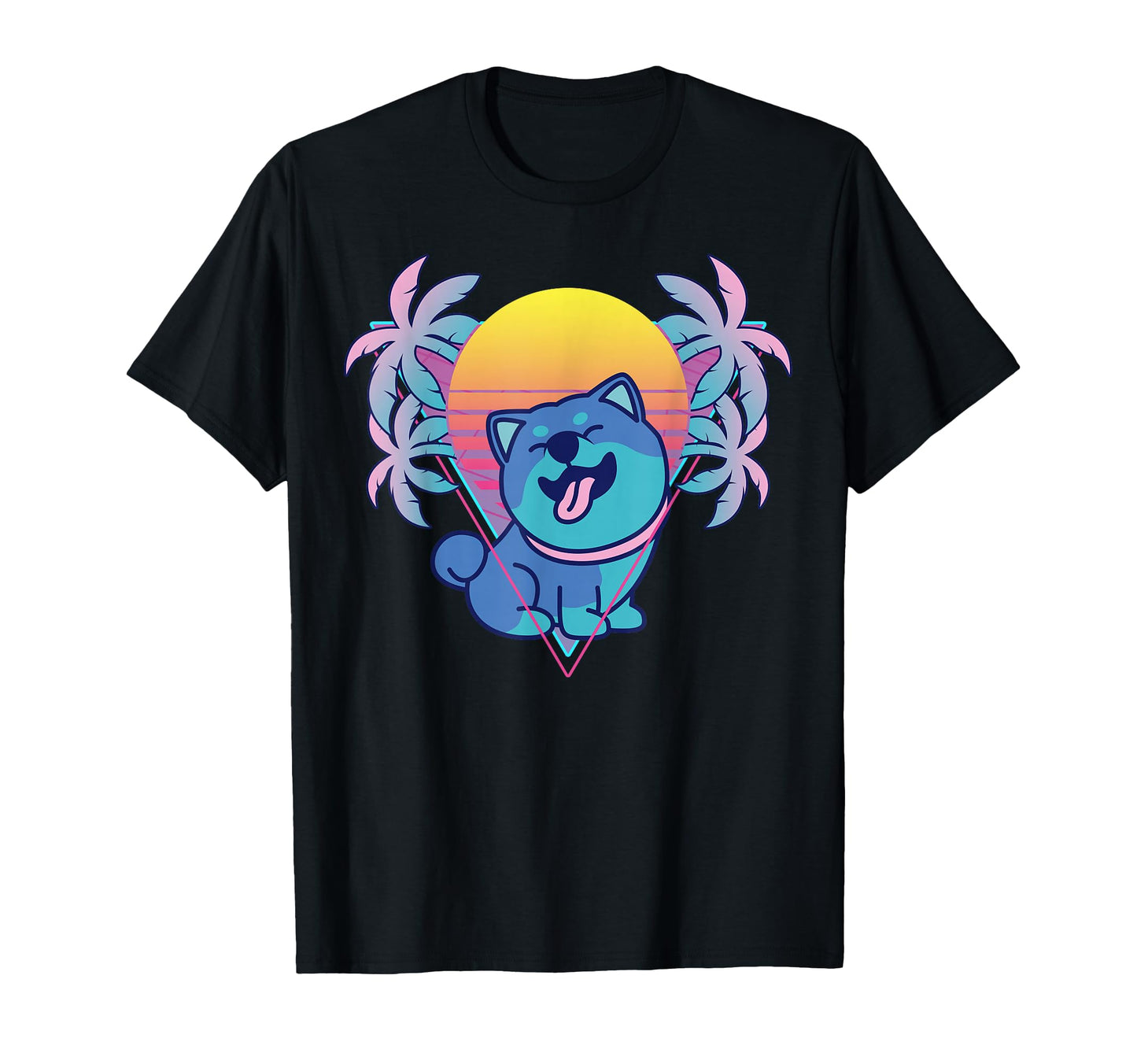 Shiba Inu Vaporwave Aesthetic T-Shirt - Novelty Apparel Unisex - T-Shirt, Sweatshirt, Hoodie