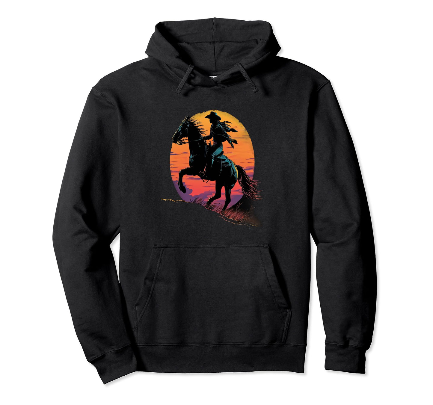 Horse Riding Rodeo Cowgirl Western Hoodie - Trendy Graphic Men Women - T-Shirt, Sweatshirt, Hoodie