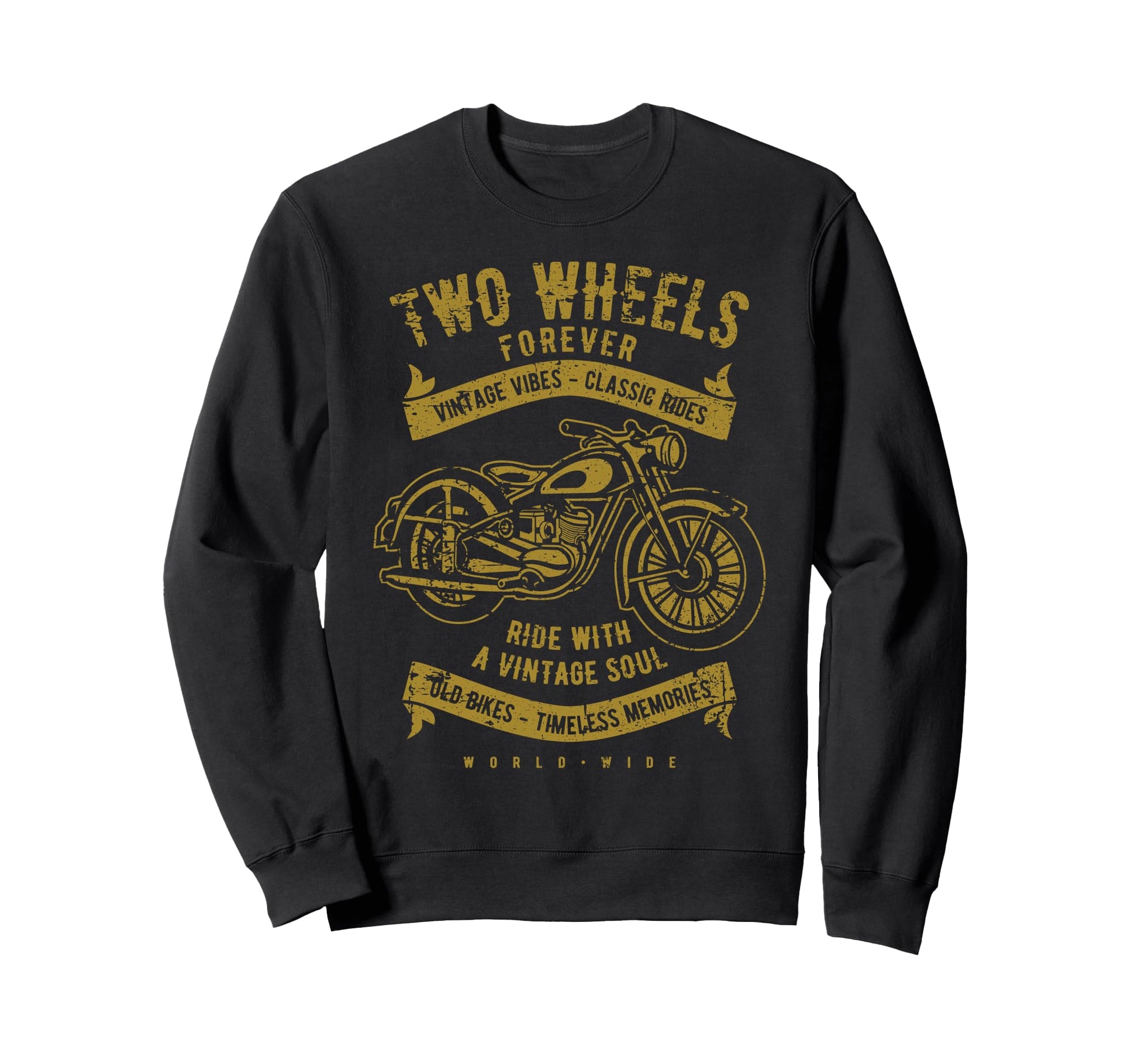 Two Wheels Forever Motorcycle Sweatshirt - Unique Graphic for Adults - T-Shirt, Sweatshirt, Hoodie