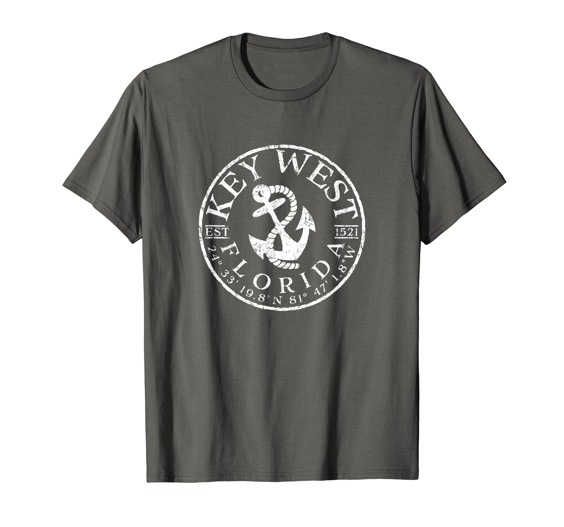 Key West Florida Boat Anchor T-Shirt - Casual Everyday Wear Men Women - T-Shirt, Sweatshirt, Hoodie