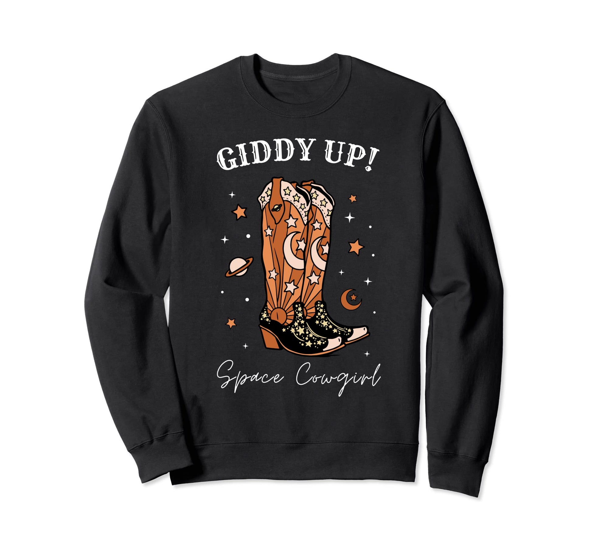 Rodeo Howdy Western Cowboy Cowgirl Space Sweatshirt - Graphic Print Unisex - T-Shirt, Sweatshirt, Hoodie