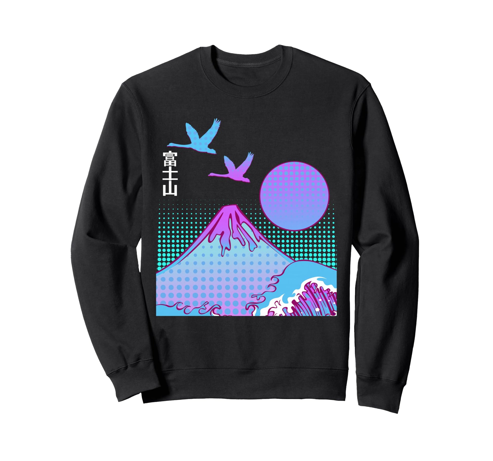 Fuji San Aesthetics Vaporwave Sweatshirt - Casual Everyday Wear Men Women - T-Shirt, Sweatshirt, Hoodie