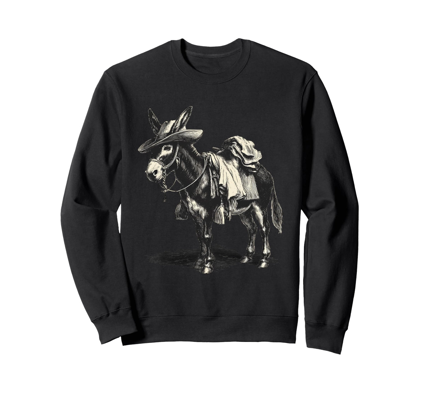 Donkey Cowboy Rodeo Cowgirl Western Sweatshirt - Fun Novelty Design Unisex - T-Shirt, Sweatshirt, Hoodie