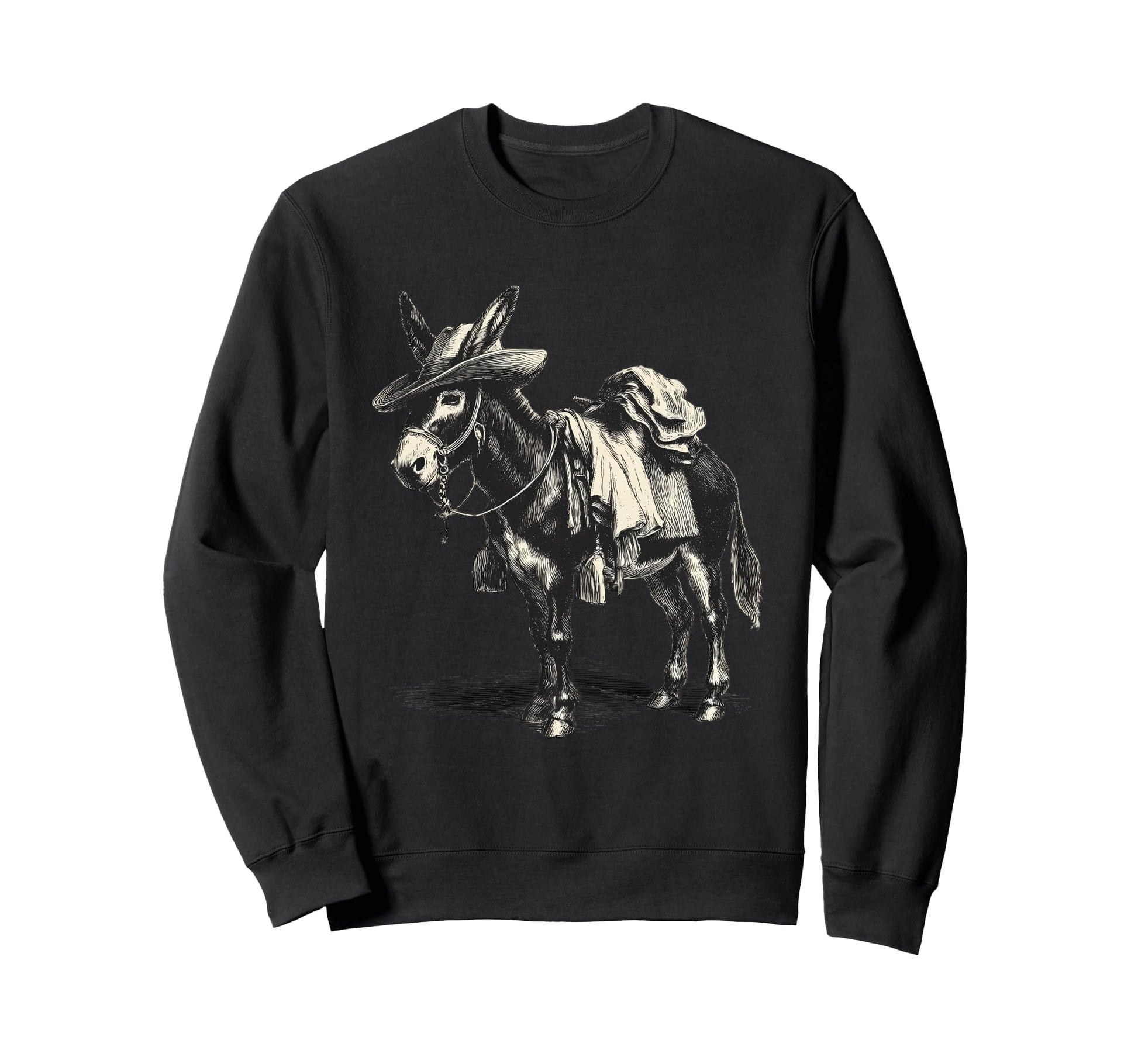 Donkey Cowboy Rodeo Cowgirl Western Sweatshirt - Fun Novelty Design Unisex - T-Shirt, Sweatshirt, Hoodie