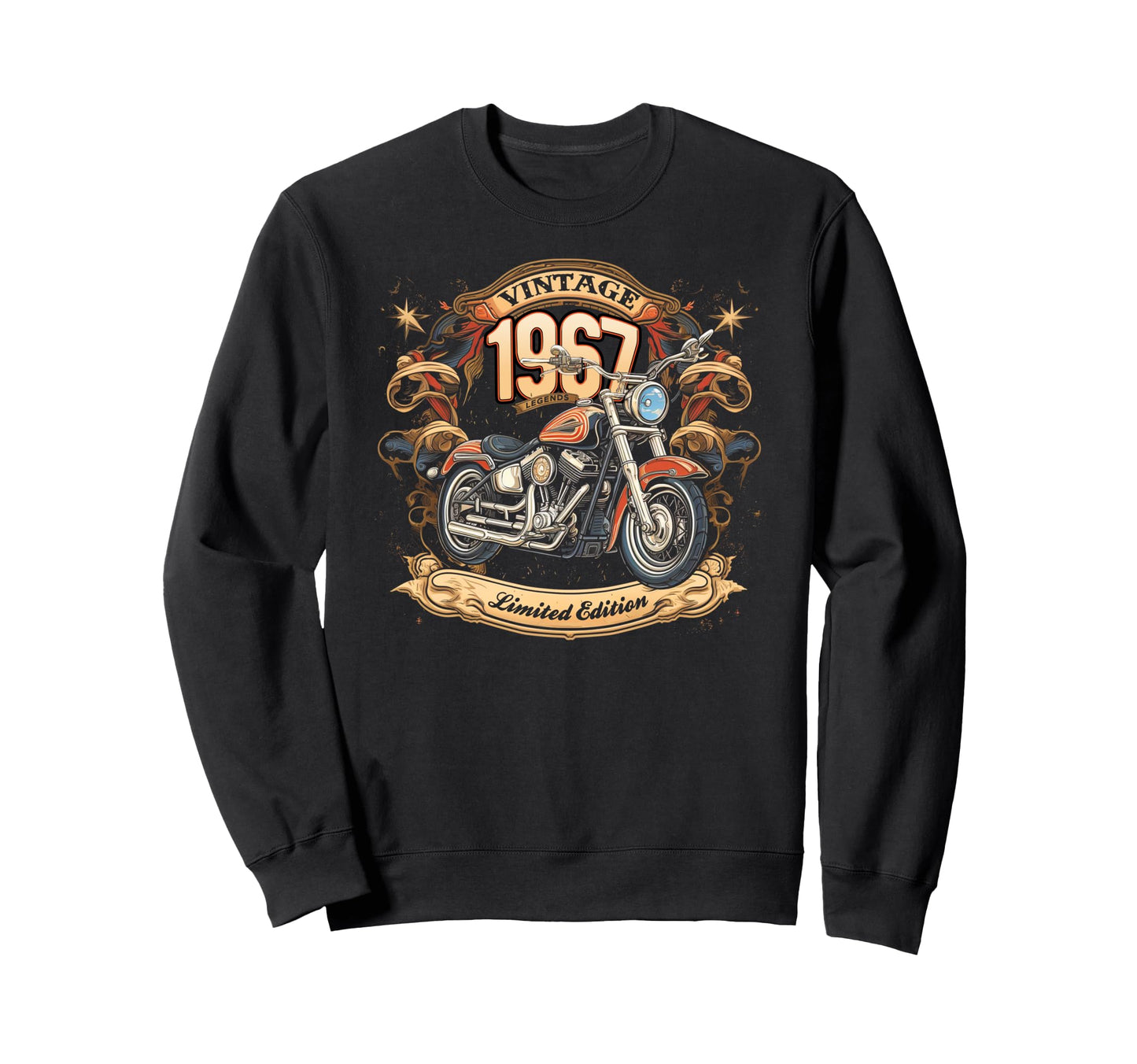 Born 1967 Motorcycle Lovers 58Th Sweatshirt - Minimalist Print for Adults - T-Shirt, Sweatshirt, Hoodie