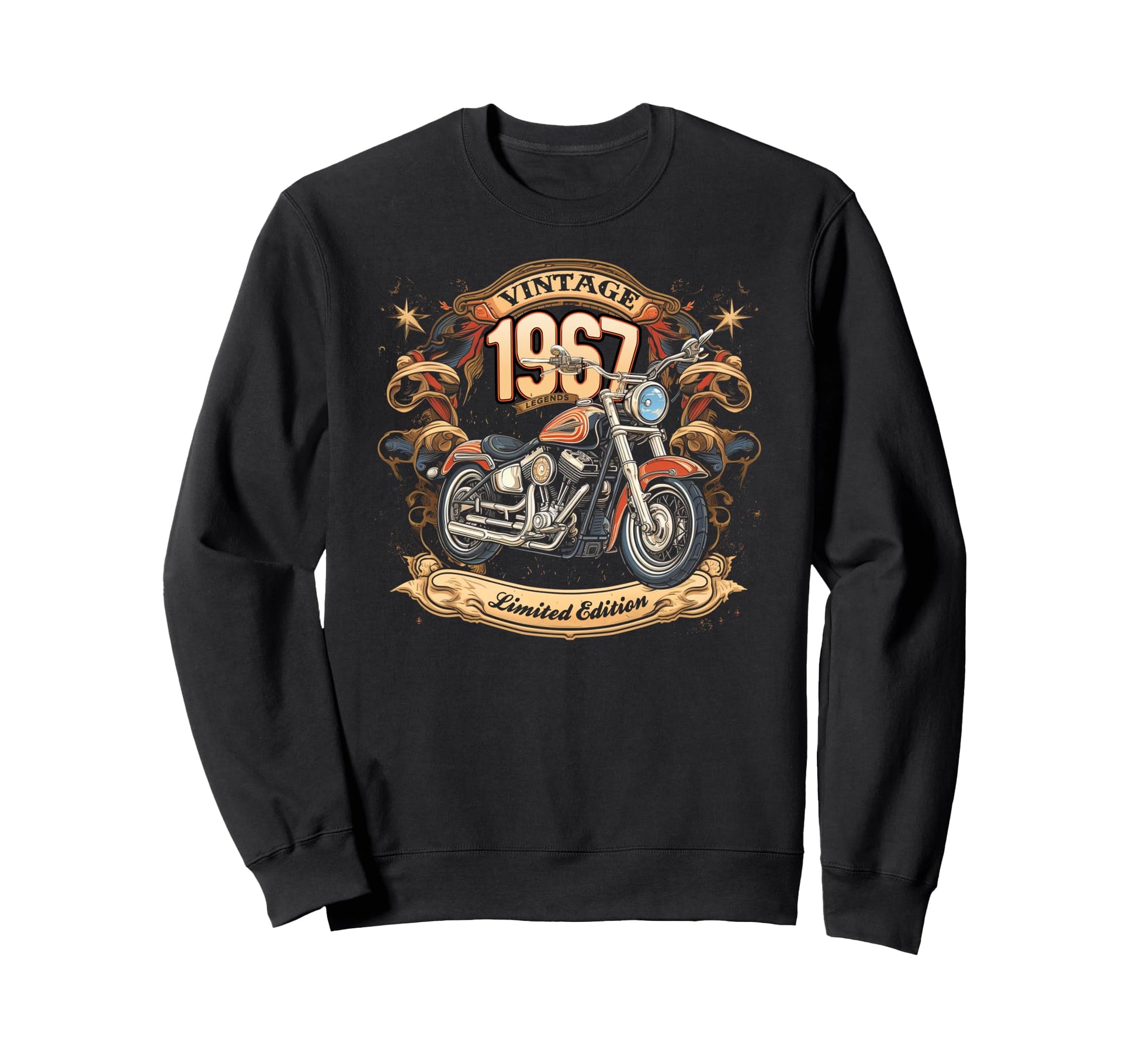 Born 1967 Motorcycle Lovers 58Th Sweatshirt - Minimalist Print for Adults - T-Shirt, Sweatshirt, Hoodie