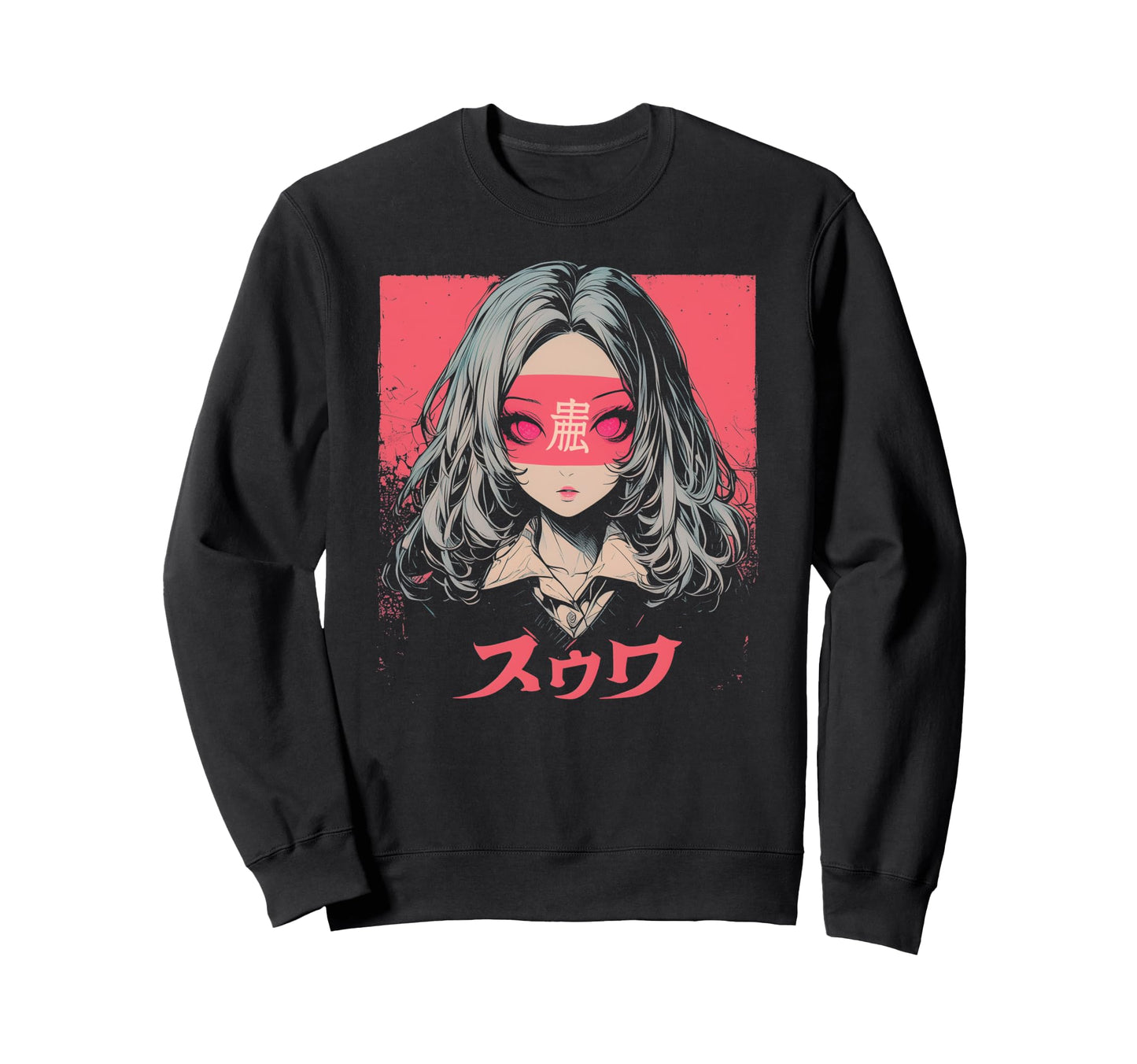 Goth Grunge Demon Anime Waifu Sweatshirt - Unique Graphic for Adults - T-Shirt, Sweatshirt, Hoodie