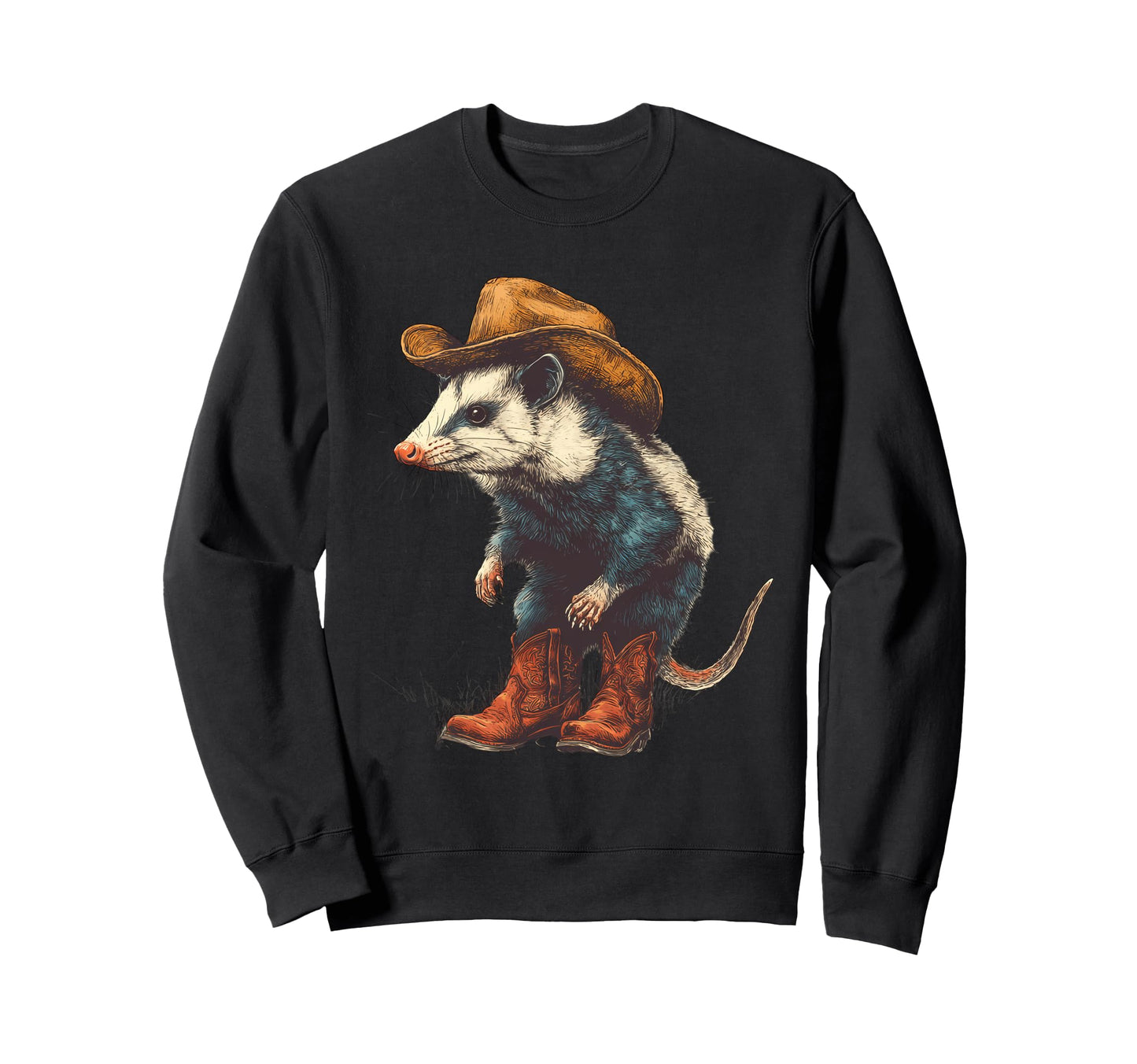 Opossum Cowboy Rodeo Cowgirl Sweatshirt - Custom Art Print for Adults - T-Shirt, Sweatshirt, Hoodie