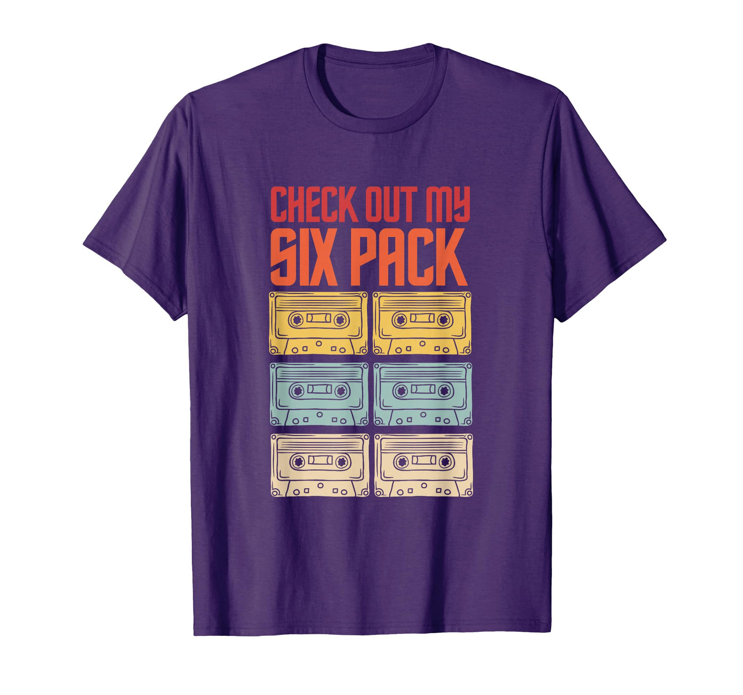 Check Out My Six Pack Old Tapes Sunset T-Shirt - Minimalist Print Men Women - T-Shirt, Sweatshirt, Hoodie