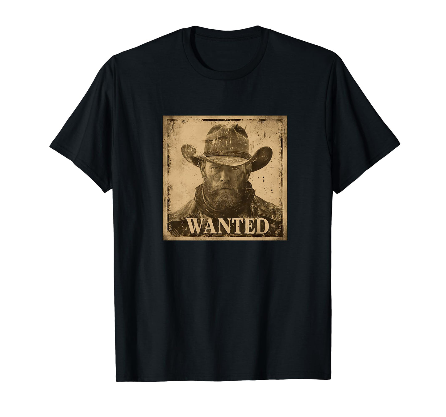 Wanted Mugshot Cowboy Western T-Shirt - Graphic Print Men Women - T-Shirt, Sweatshirt, Hoodie