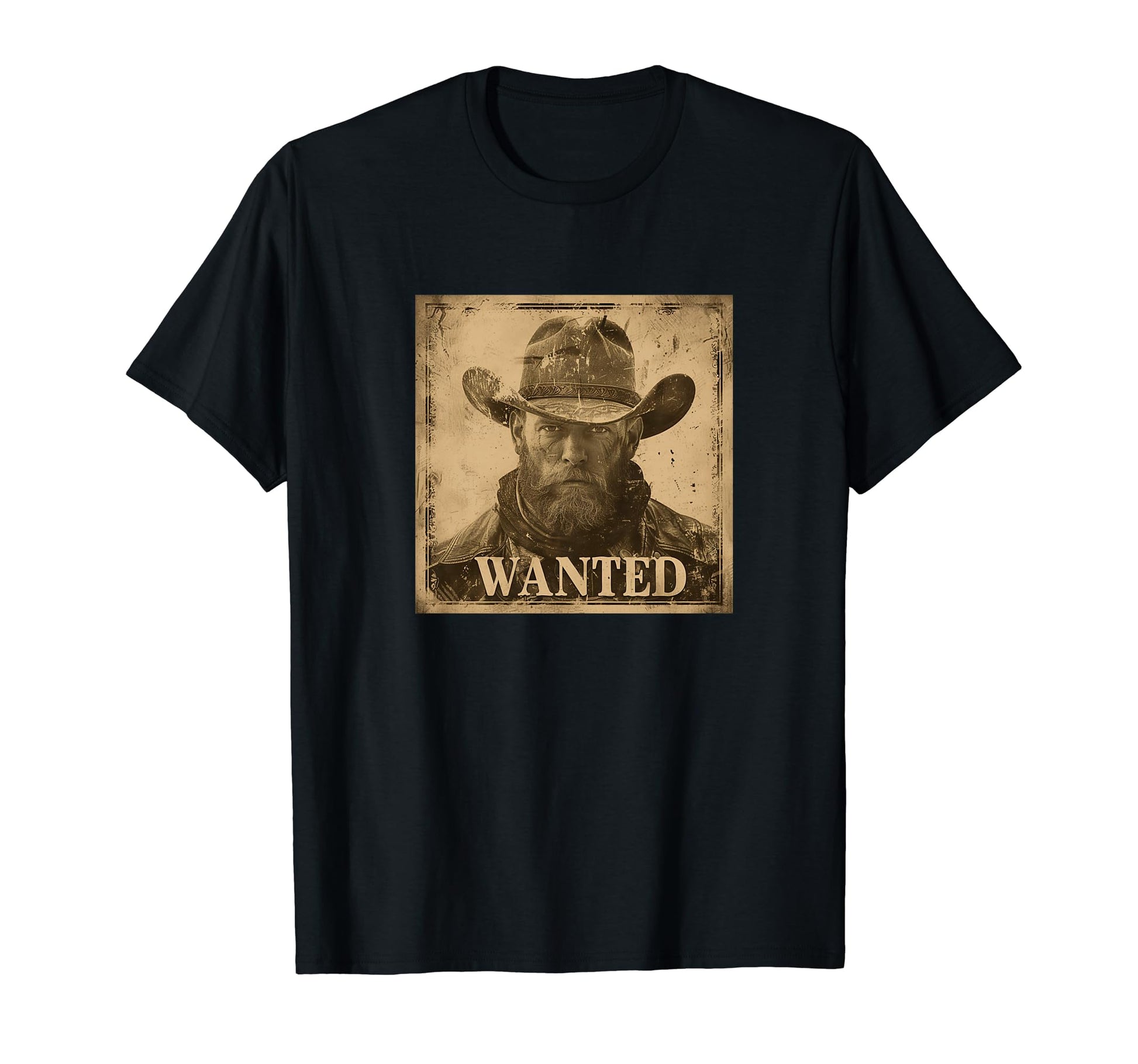 Wanted Mugshot Cowboy Western T-Shirt - Graphic Print Men Women - T-Shirt, Sweatshirt, Hoodie