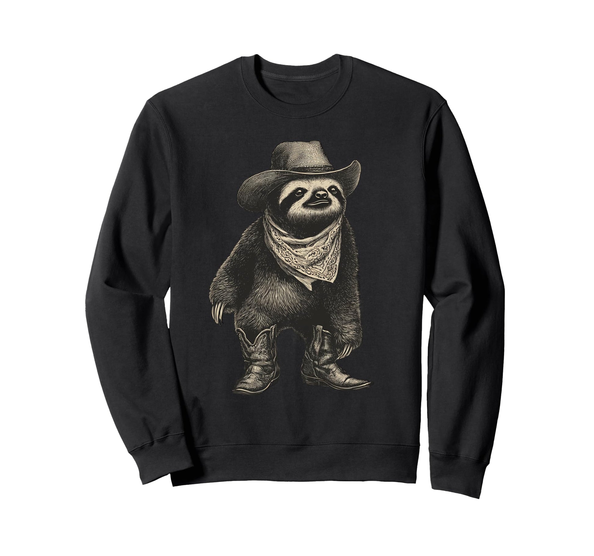 Country Cowboy Sloth Rodeo Sweatshirt - Minimalist Print for Adults - T-Shirt, Sweatshirt, Hoodie