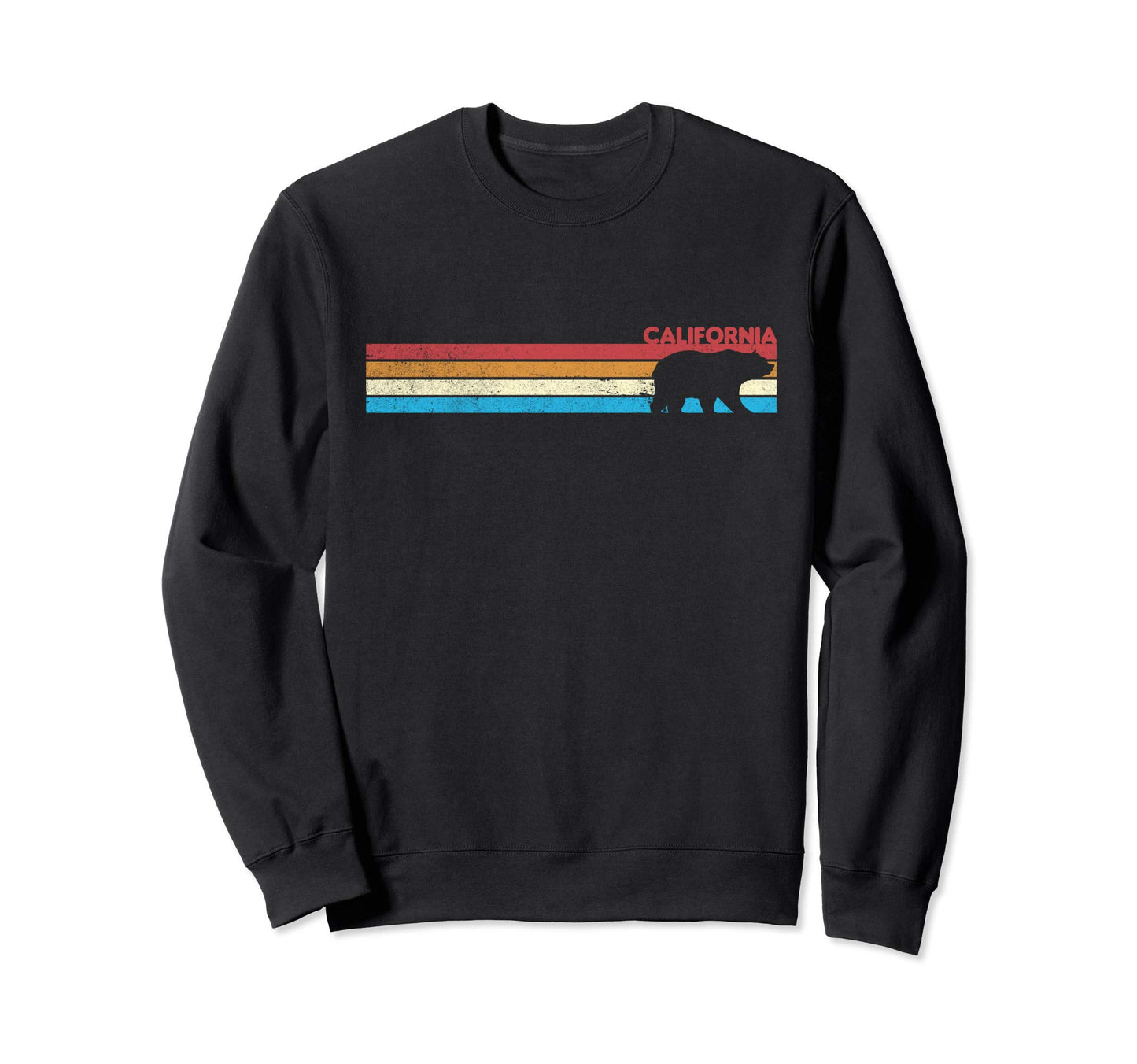 70S Rainbow Stripe Calilfornia Sweatshirt - Streetwear Style for Adults - T-Shirt, Sweatshirt, Hoodie
