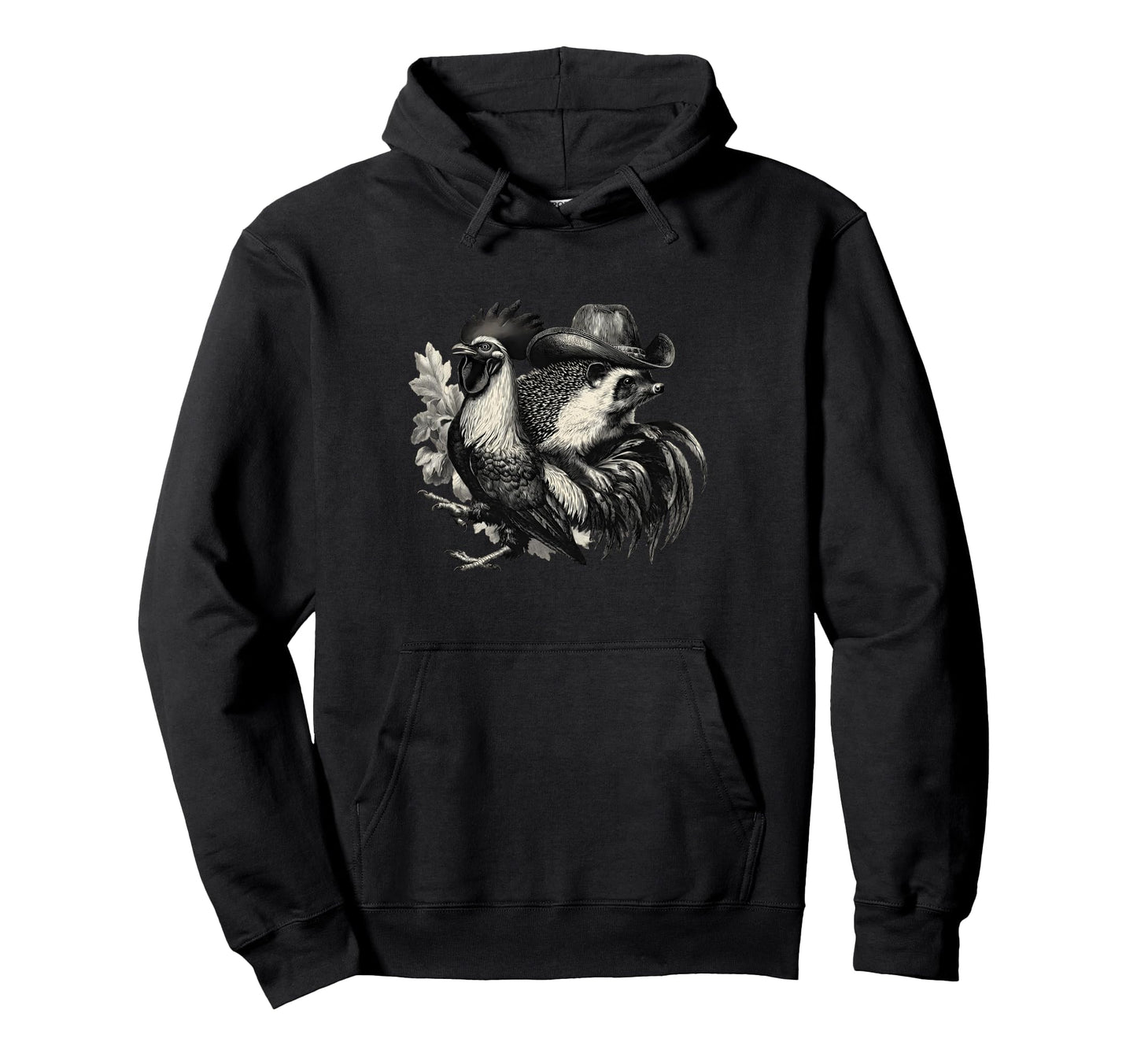 Hedgehog Cowboy Rodeo Cowgirl Western Hoodie - Minimalist Print for Adults - T-Shirt, Sweatshirt, Hoodie
