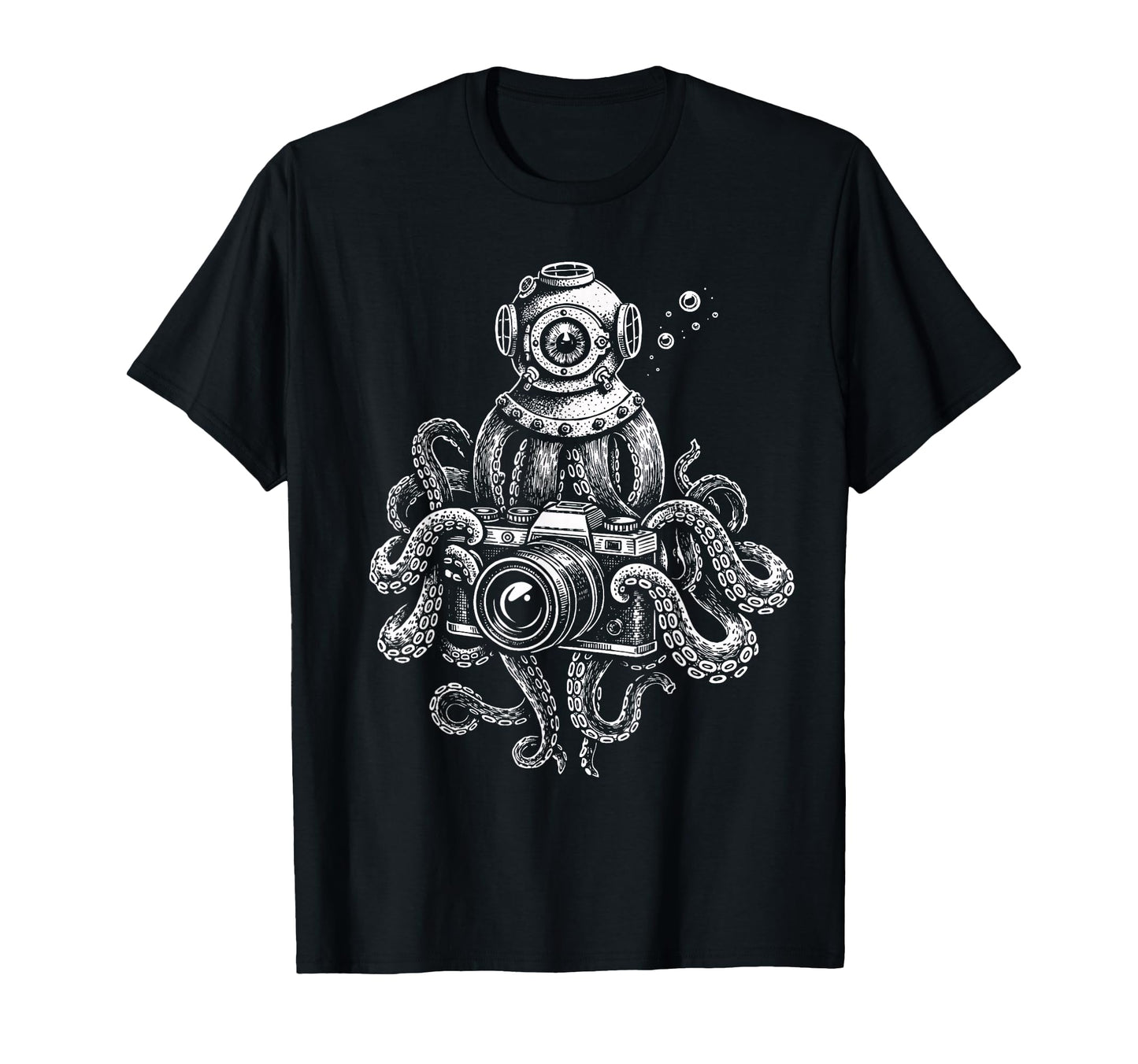Octopus Camera Photographer Art T-Shirt - Casual Everyday Wear for Adults - T-Shirt, Sweatshirt, Hoodie