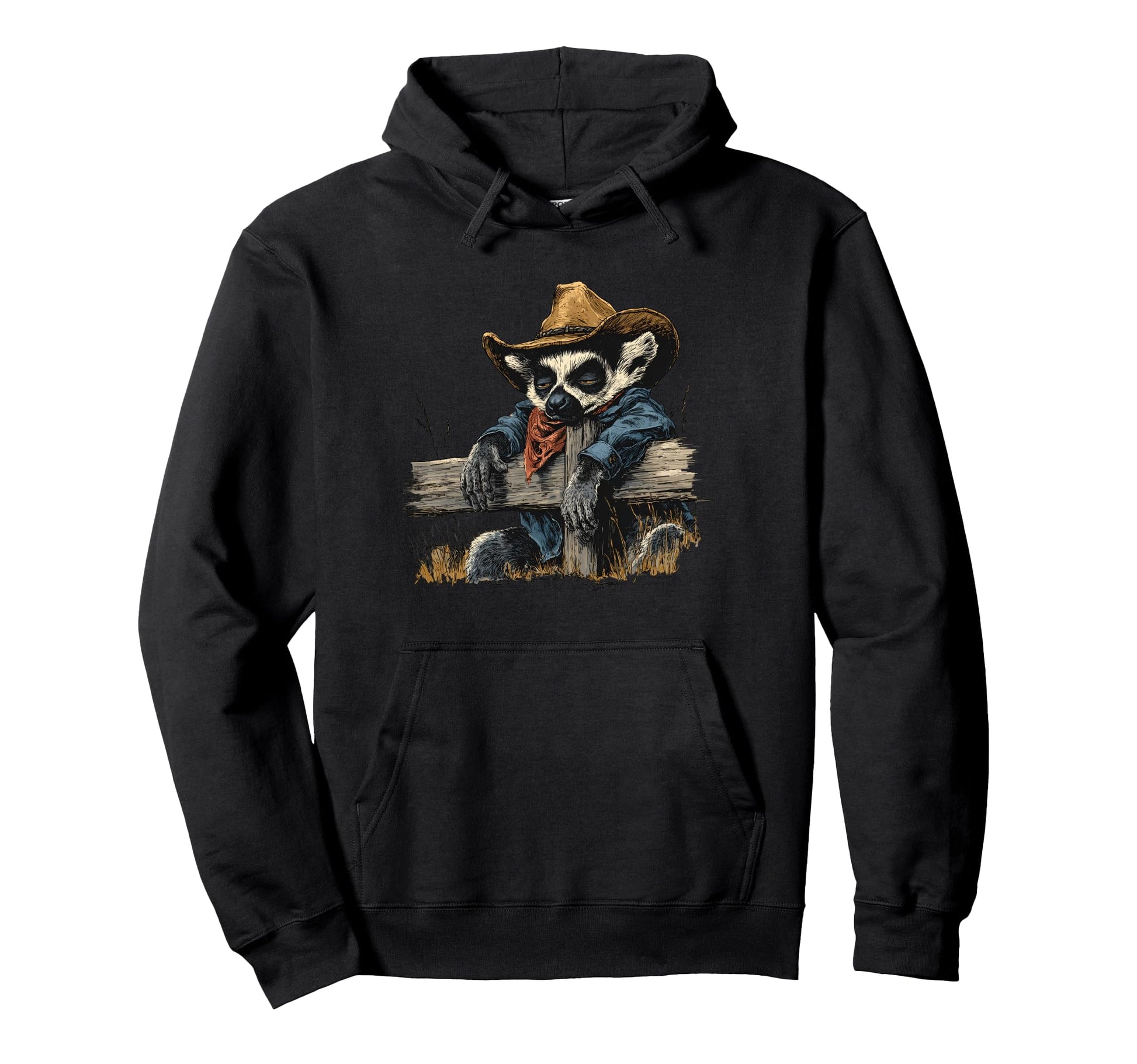 Country Cowboy Lemur Rodeo Cowgirl Hoodie - Casual Everyday Wear Unisex - T-Shirt, Sweatshirt, Hoodie